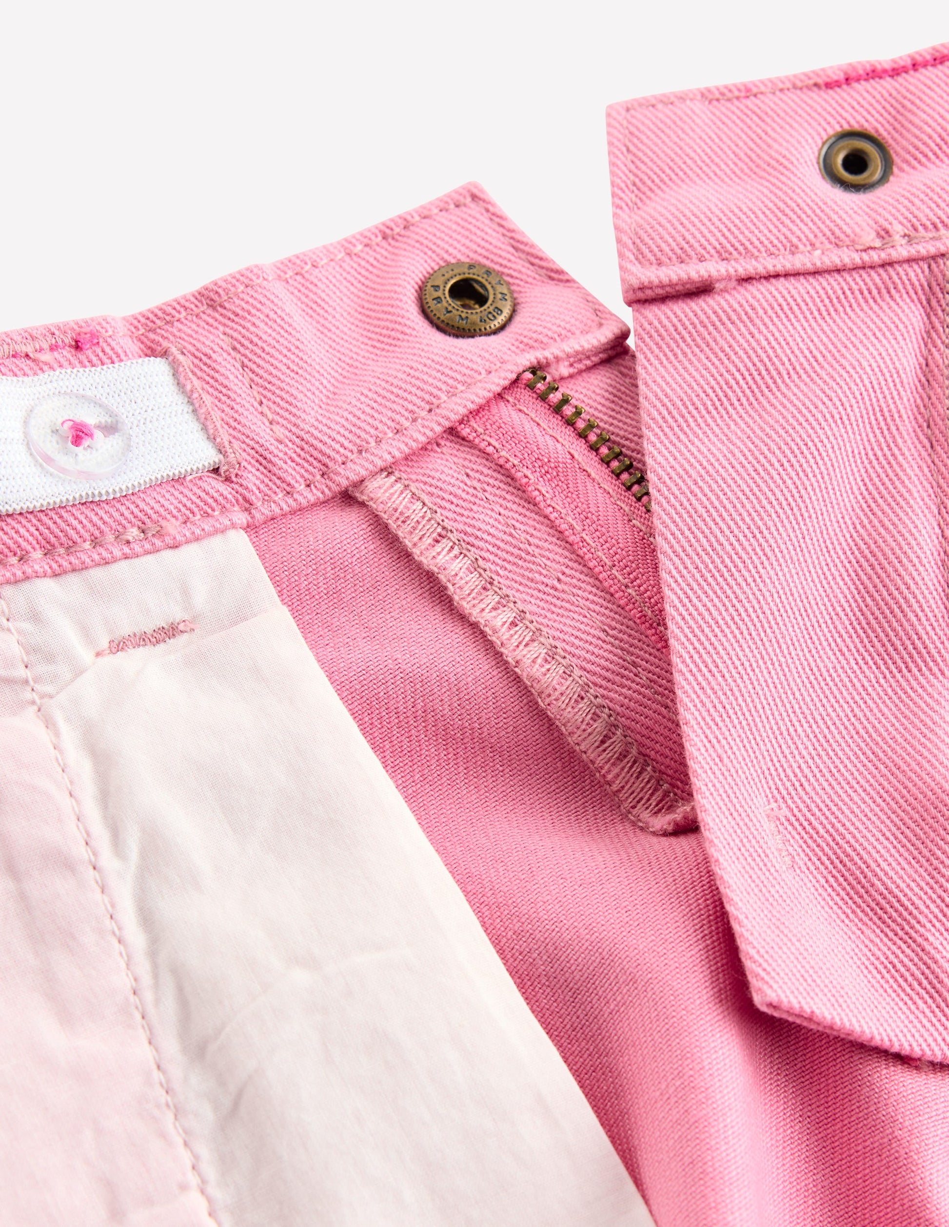Long Denim Shorts-Bubblegum Pink-4