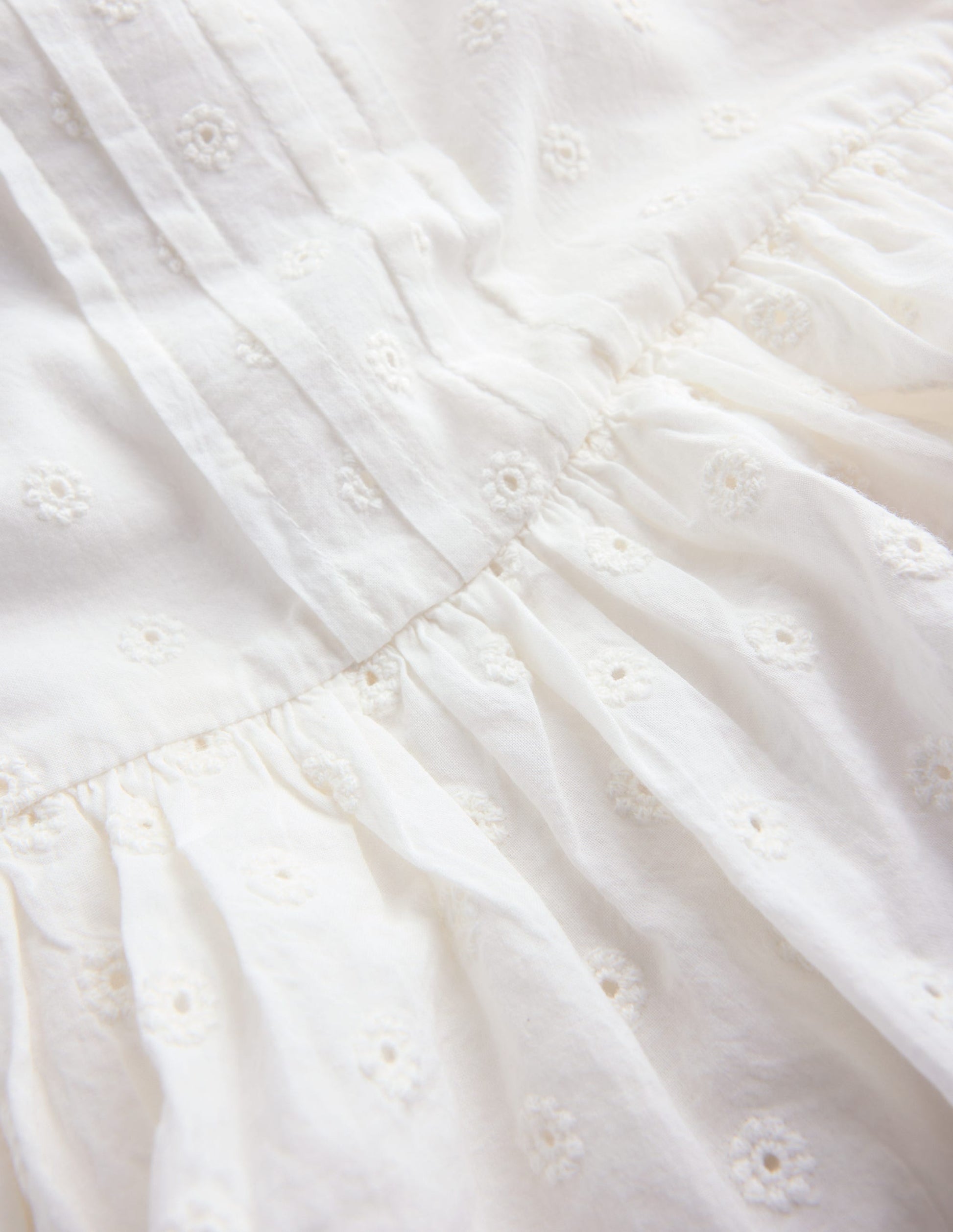 Pintuck Tiered Dress-Soft Ivory-5