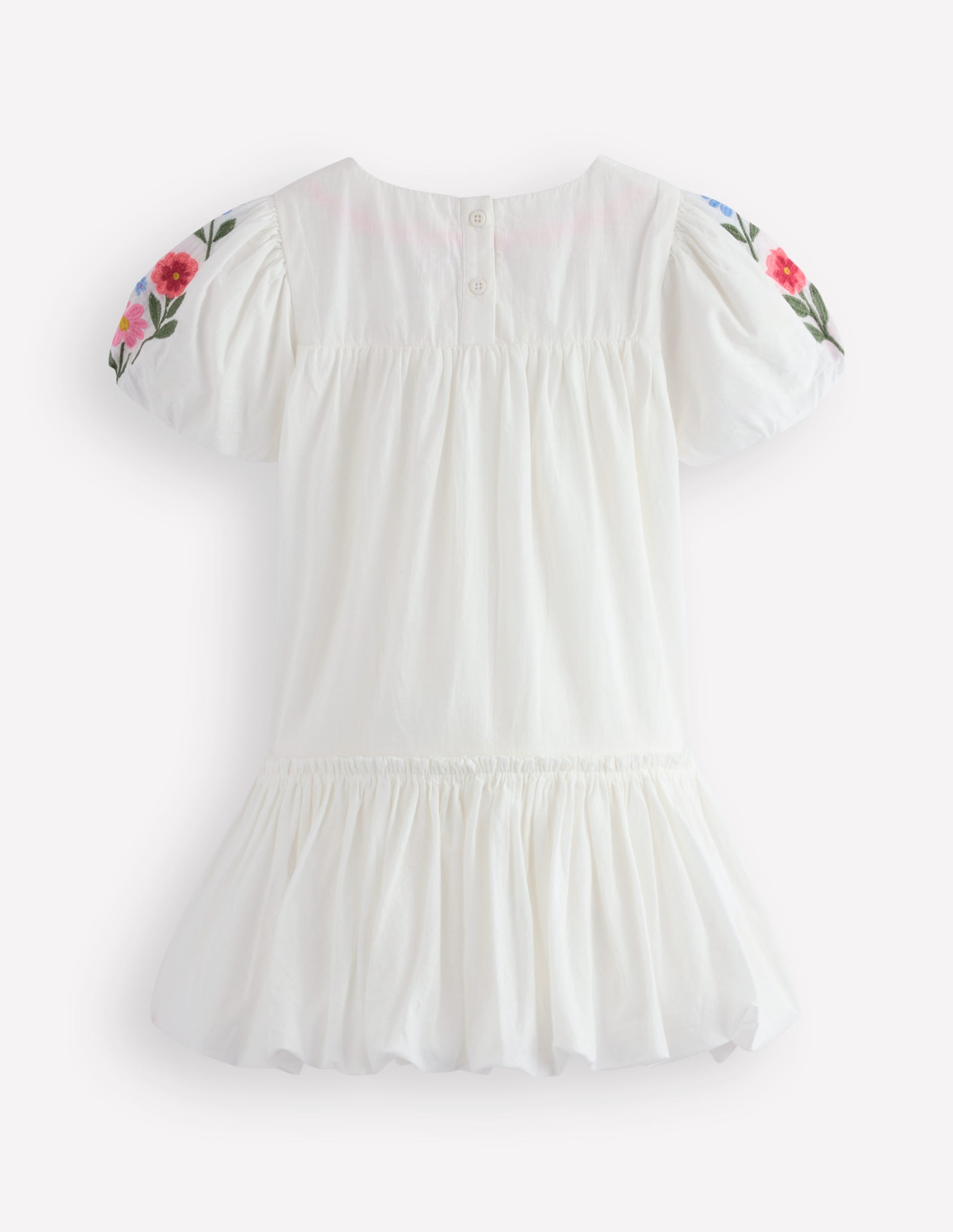 Drop Waist Bubble Dress-Soft Ivory Embroidery - Image 2