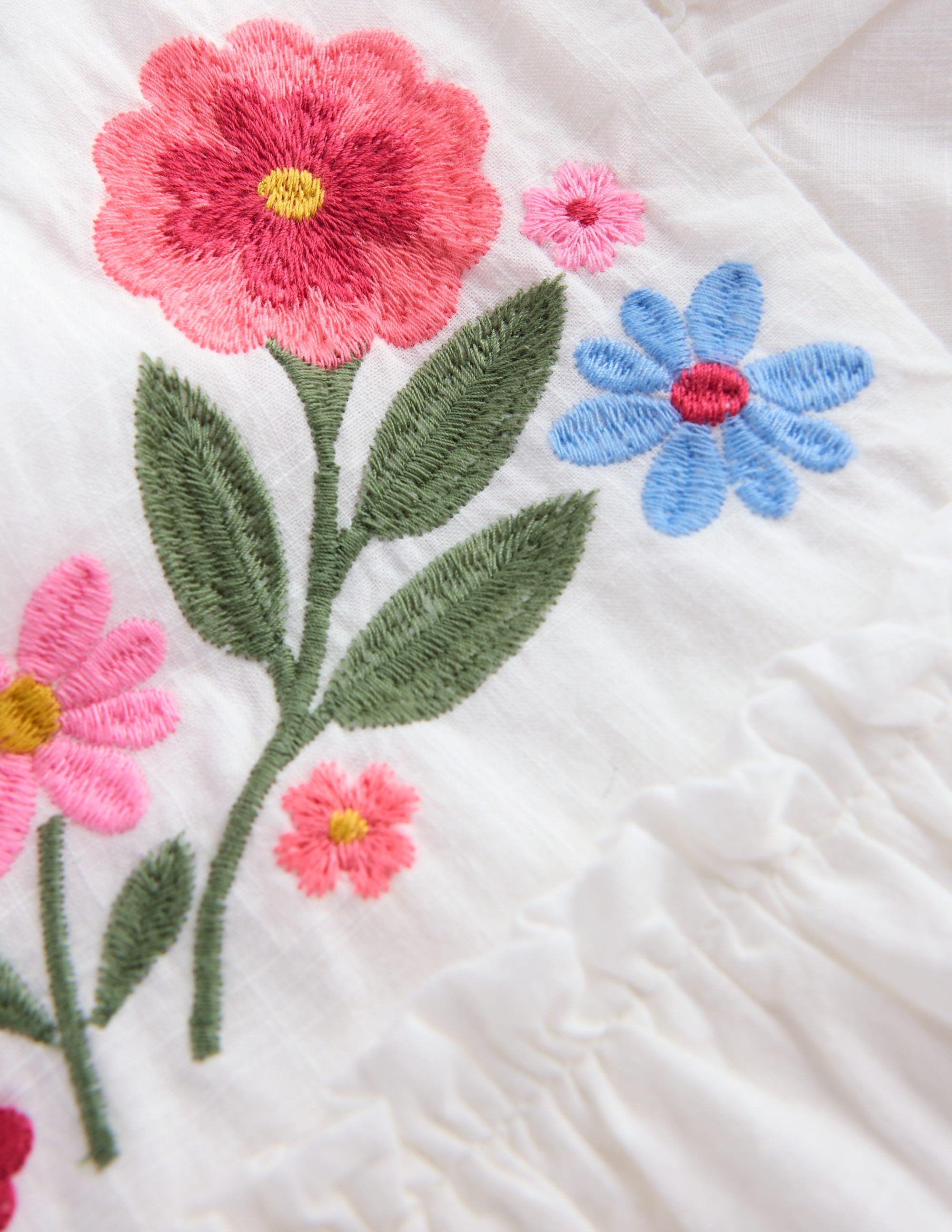Drop Waist Bubble Dress-Soft Ivory Embroidery - Image 3