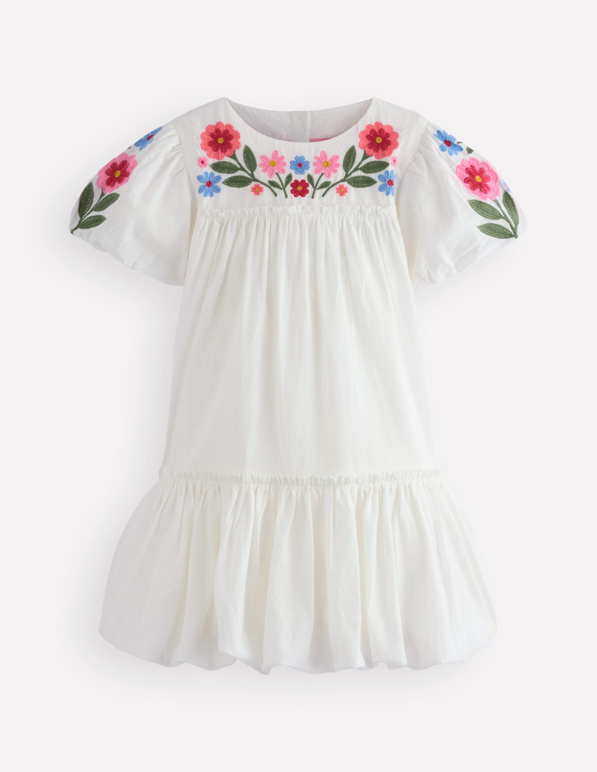 Boden Girls Drop Waist Bubble Dress in White | Size 3-4 Years Boden Girls Drop Waist Bubble Dress in White | Size 3-4 Years