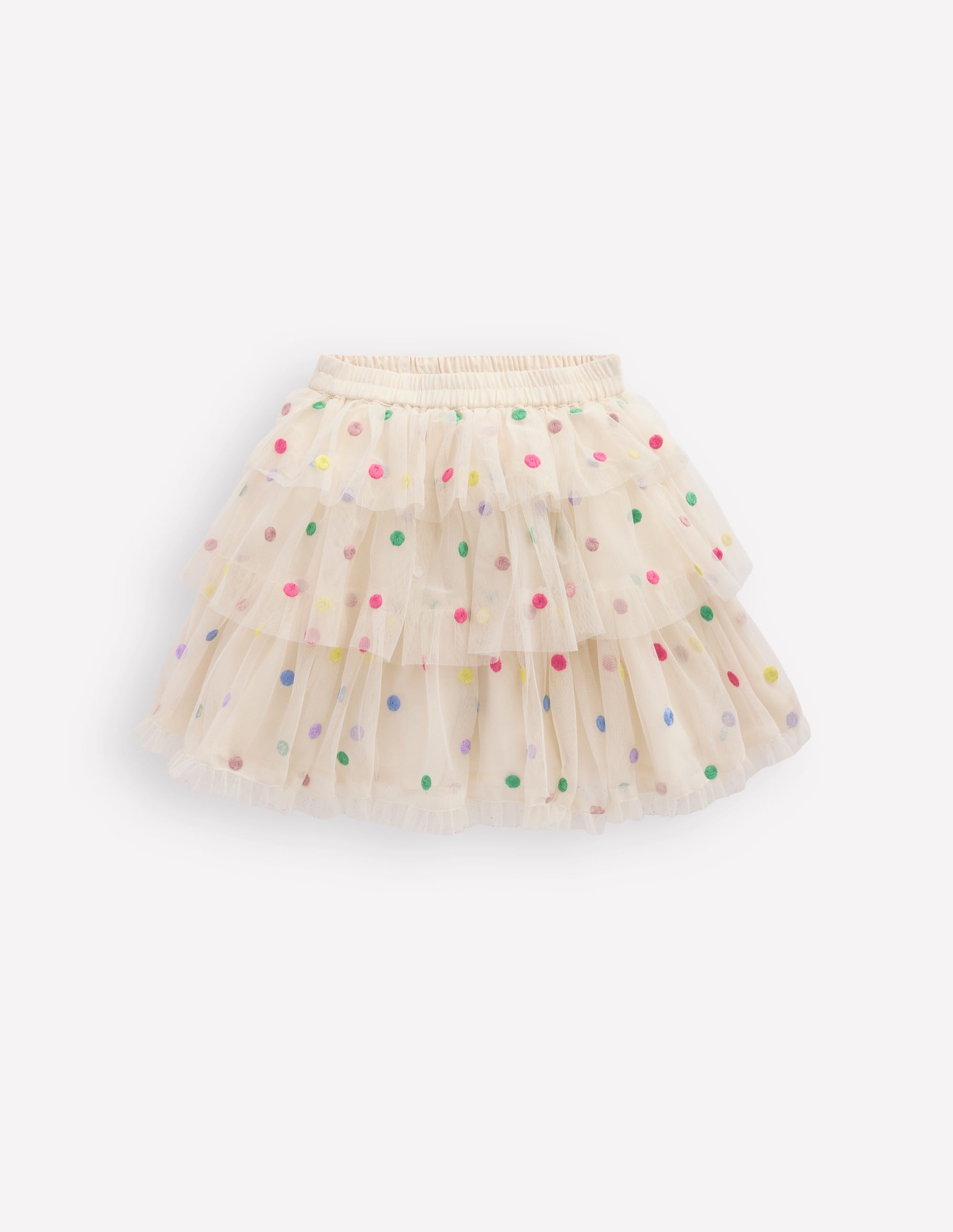 Tulle Interest Skirt-Soft Ivory Multi Spot - Image 3