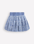 Bubble Hem Skirt-Wave Blue Vintage Ditsy Floral