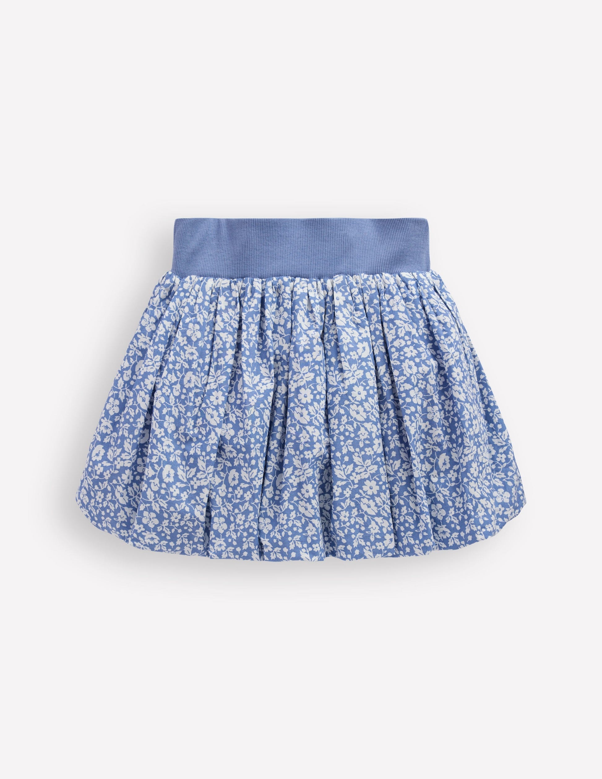Bubble Hem Skirt-Wave Blue Vintage Ditsy Floral-2
