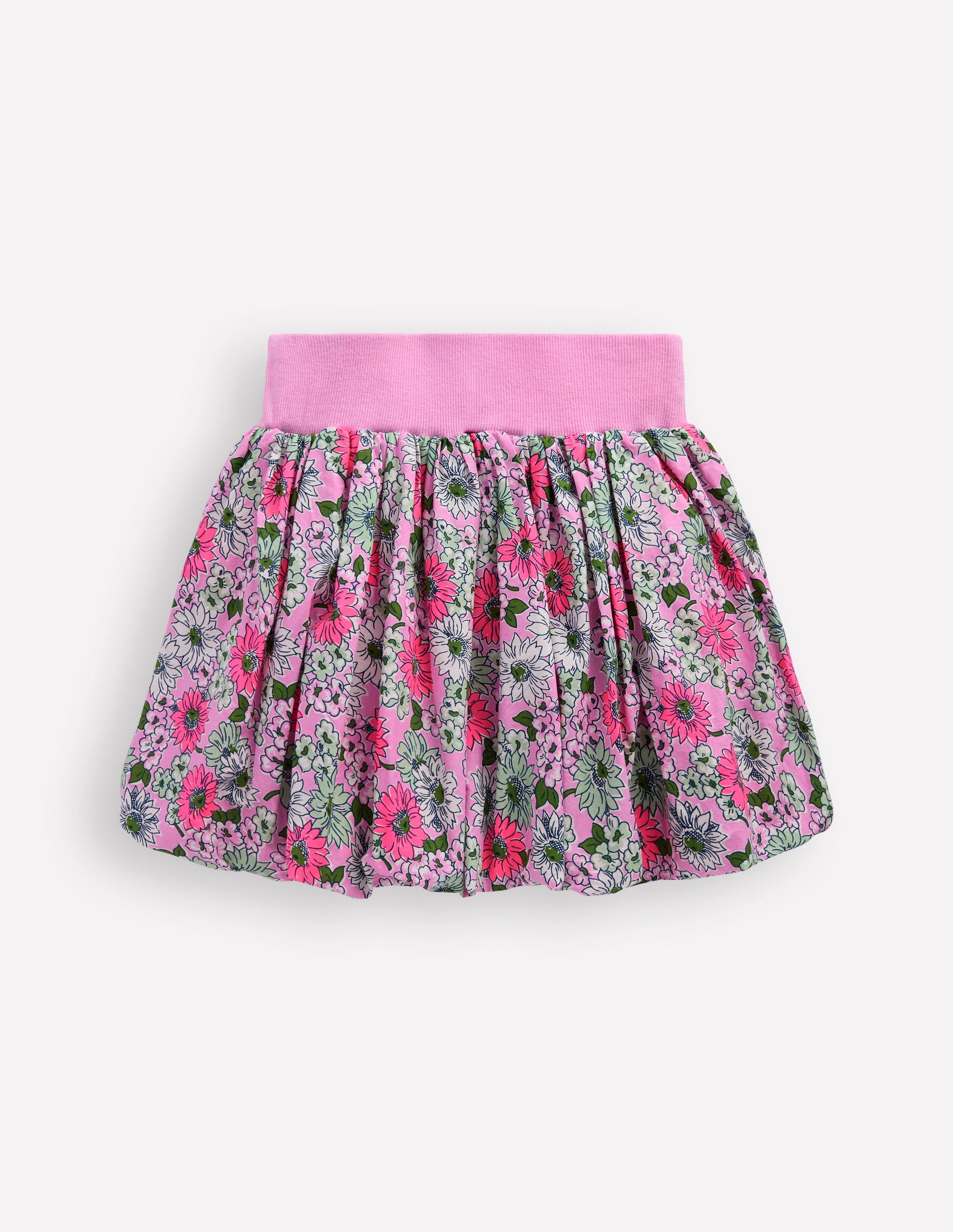 Bubble Hem Skirt-Water Lilly Pink Cornflower-2