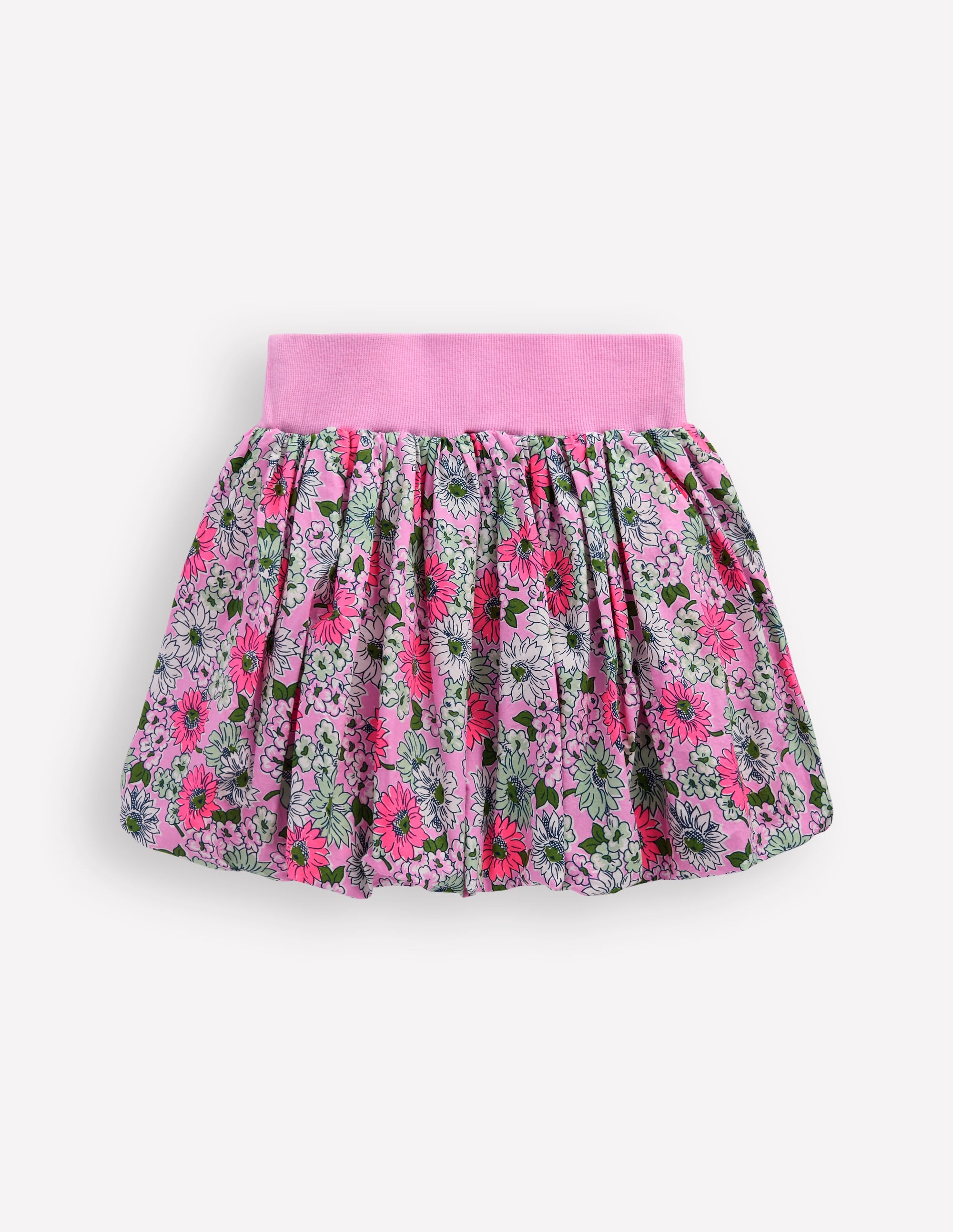 Bubble Hem Skirt-Water Lilly Pink Cornflower - Image 2