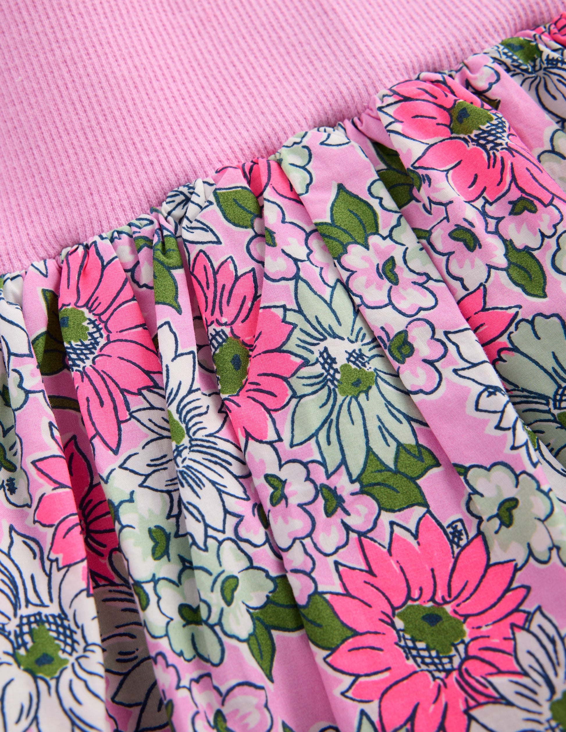 Bubble Hem Skirt-Water Lilly Pink Cornflower-3