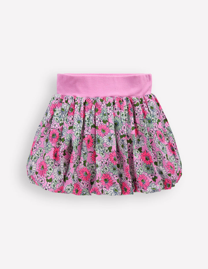 Bubble Hem Skirt-Water Lilly Pink Cornflower