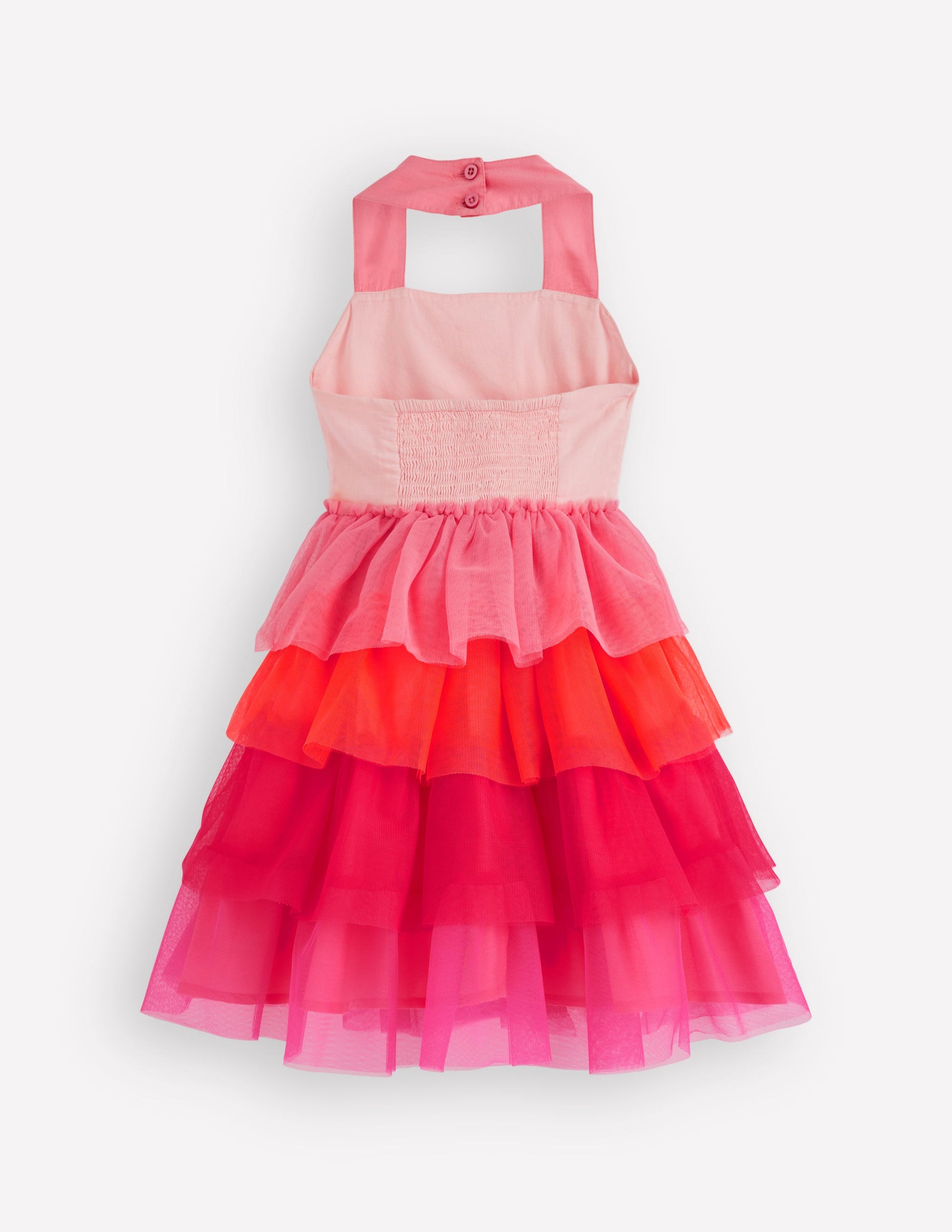 Tulle Mix Logo Dress-Salmon Pink Flamingo-2