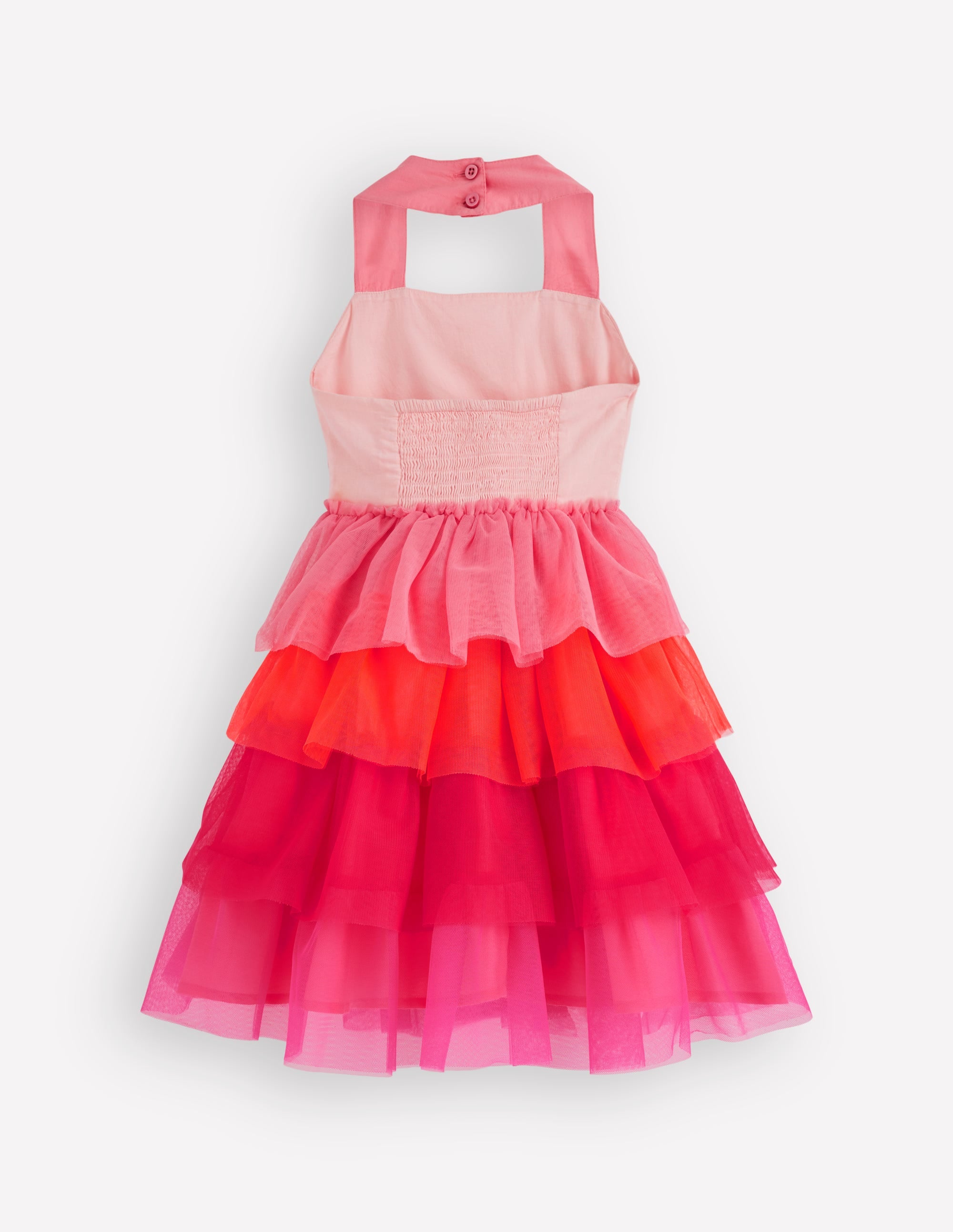 Tulle Mix Logo Dress-Salmon Pink Flamingo - Image 2