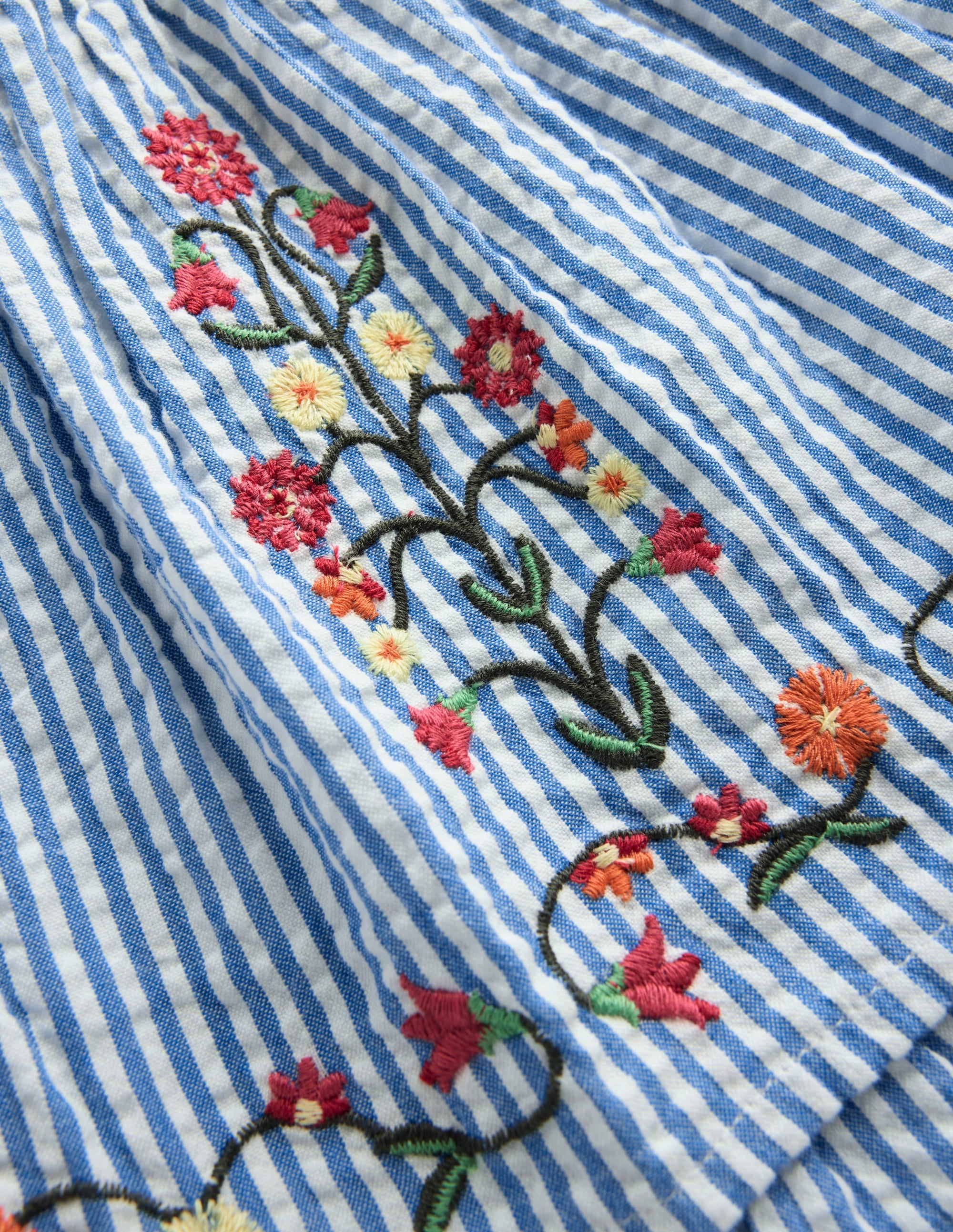 Tiered Ruffle Woven Dress-Ticking Stripe Floral - Image 4