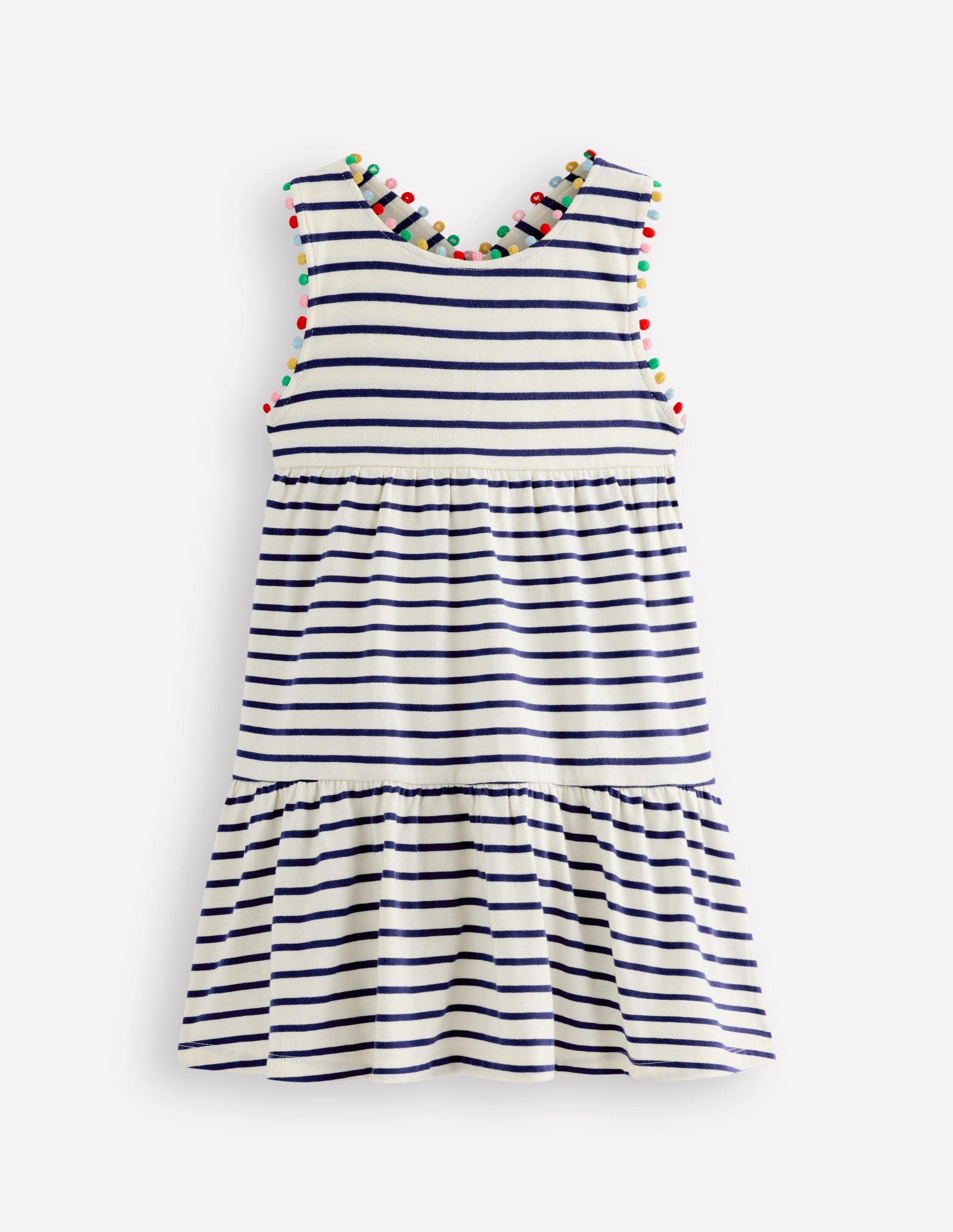 Jersey Cross-back Dress-Starboard Blue Stripe-1