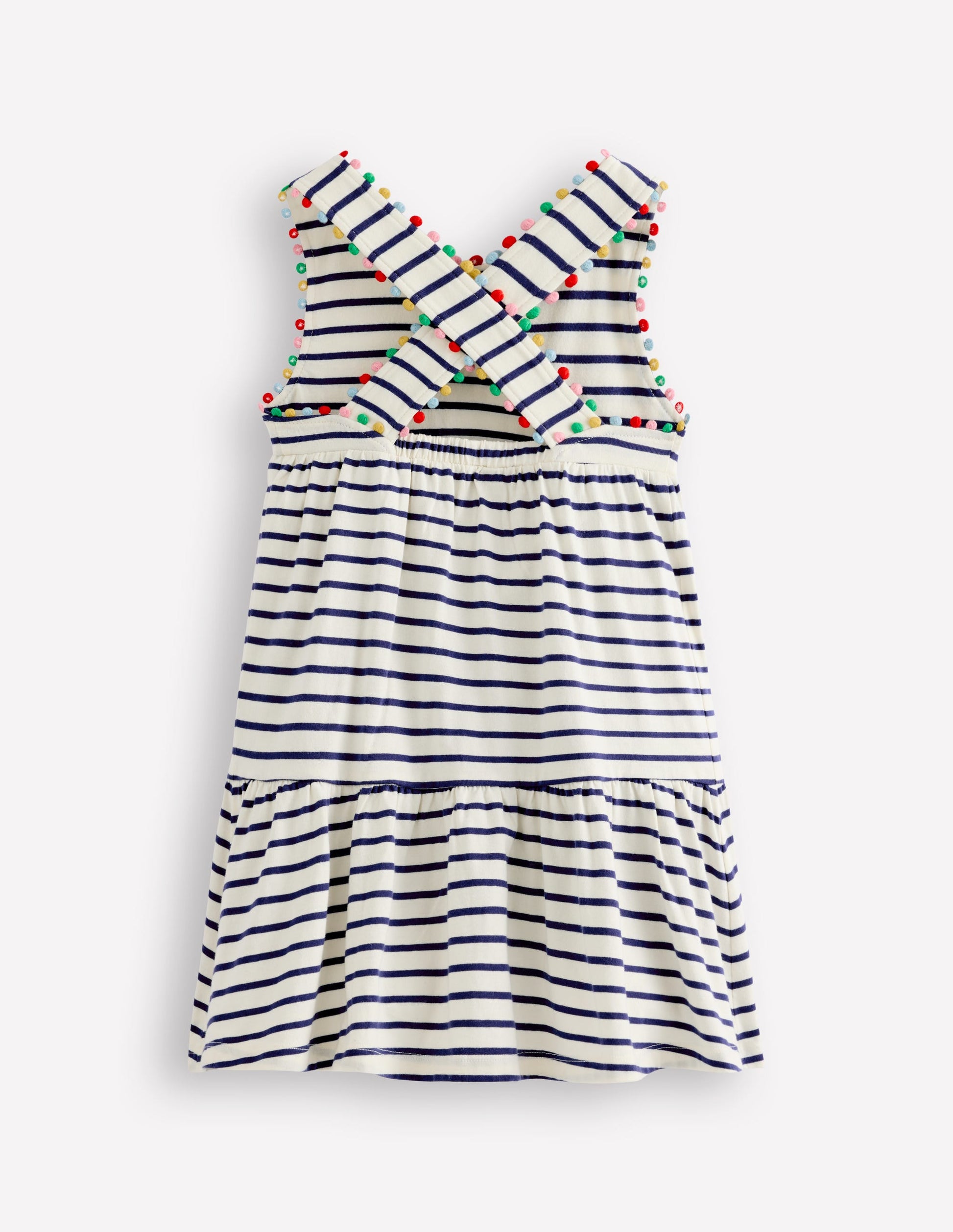 Jersey Cross-back Dress-Starboard Blue Stripe-2
