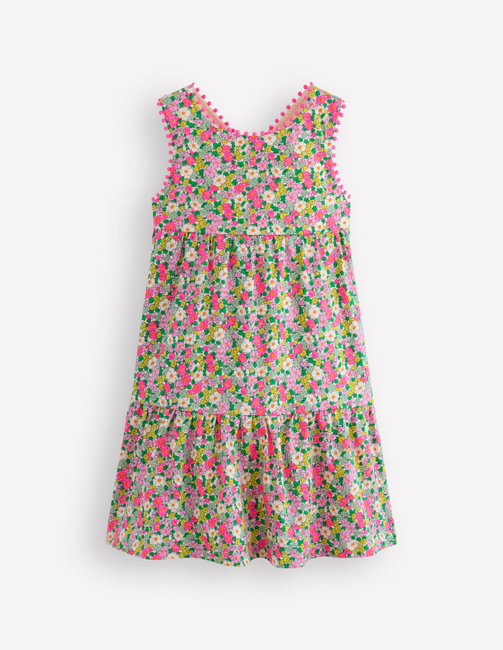 Jersey Cross-back Dress-Ditsy Floral