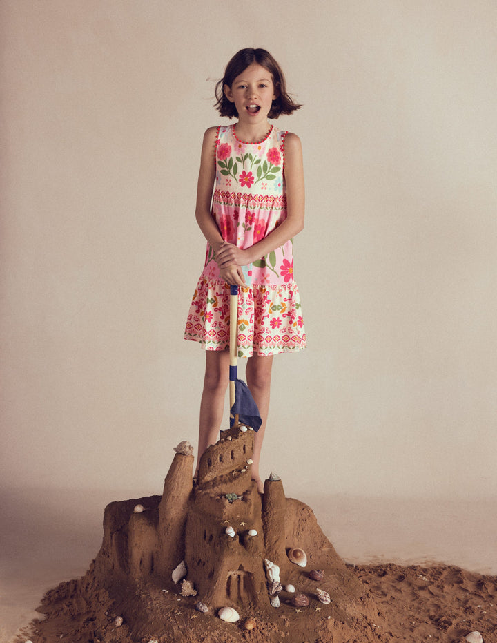 Jersey Cross-back Dress-Hotchpotch Floral