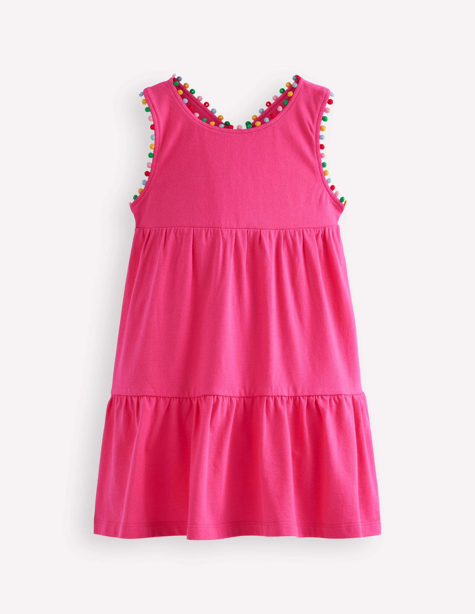 Jersey Cross-back Dress-Flamingo Pink-1