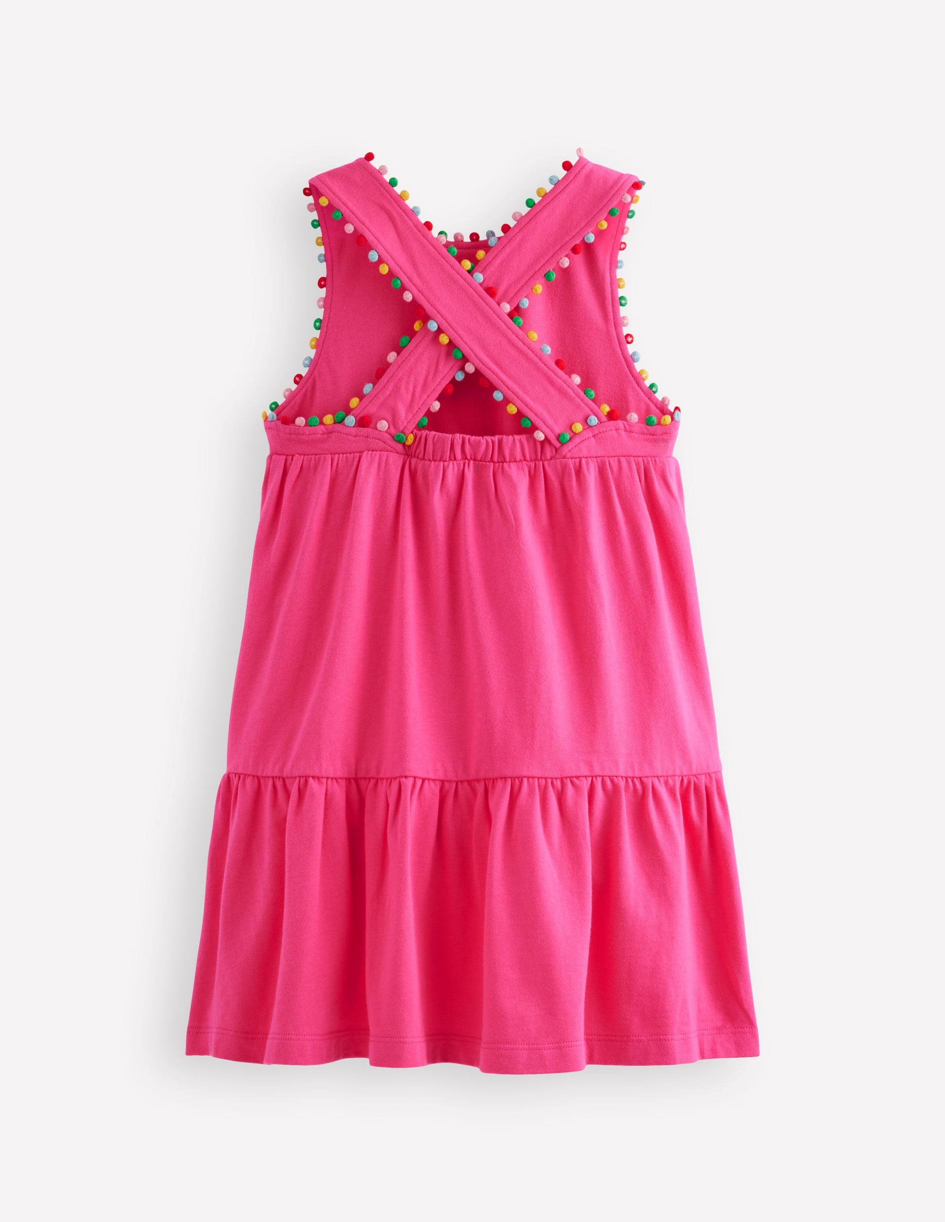 Jersey Cross-back Dress-Flamingo Pink