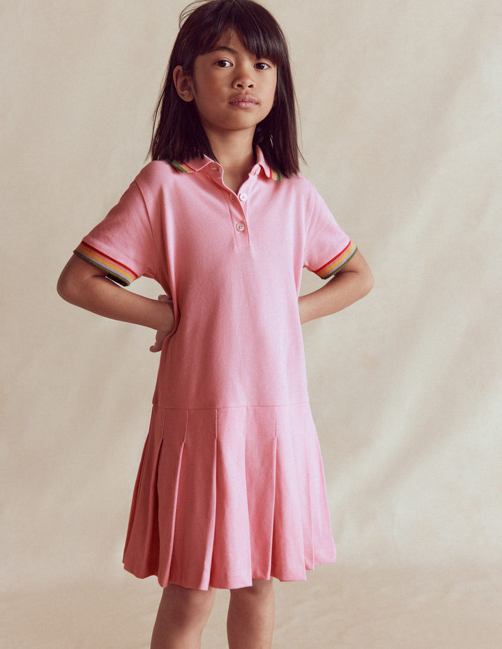 Pique Jersey Dress-Almond Pink