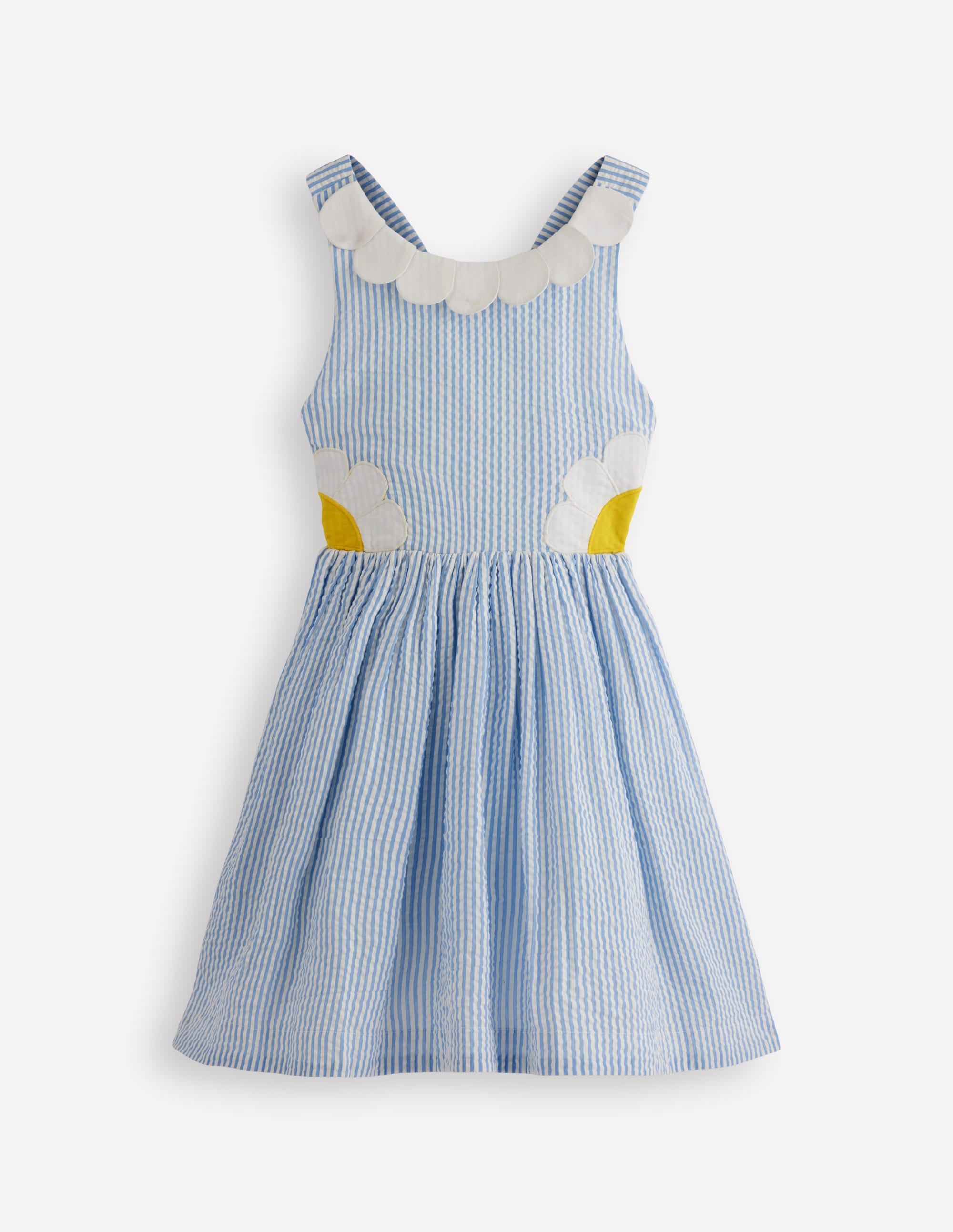 Novelty Cross-back Dress-Blue Daisy Applique | Boden USA