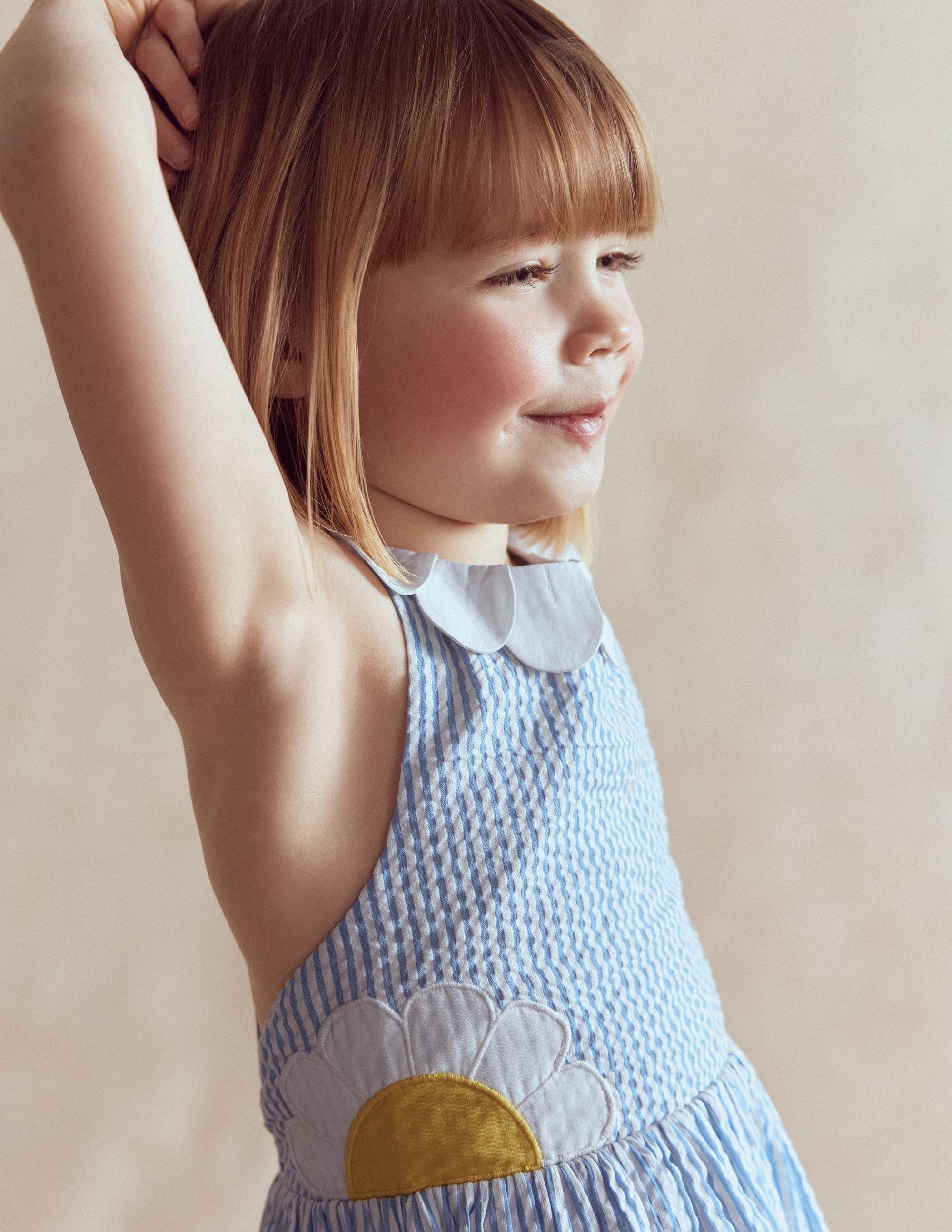 Novelty Cross-back Dress-Blue Daisy Applique | Boden USA