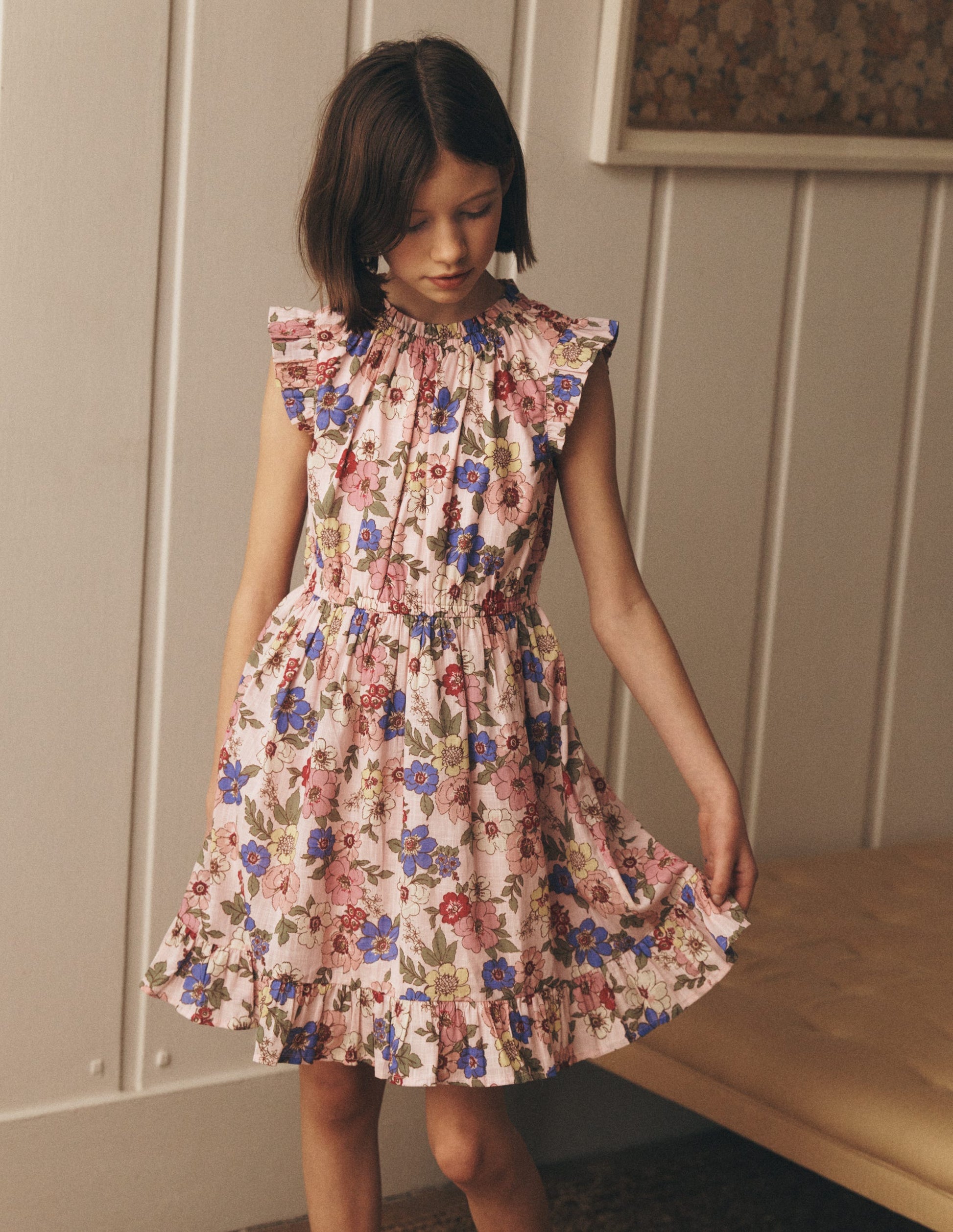 boden pink floral dress Bow Back Midi Dress - Pink Floral