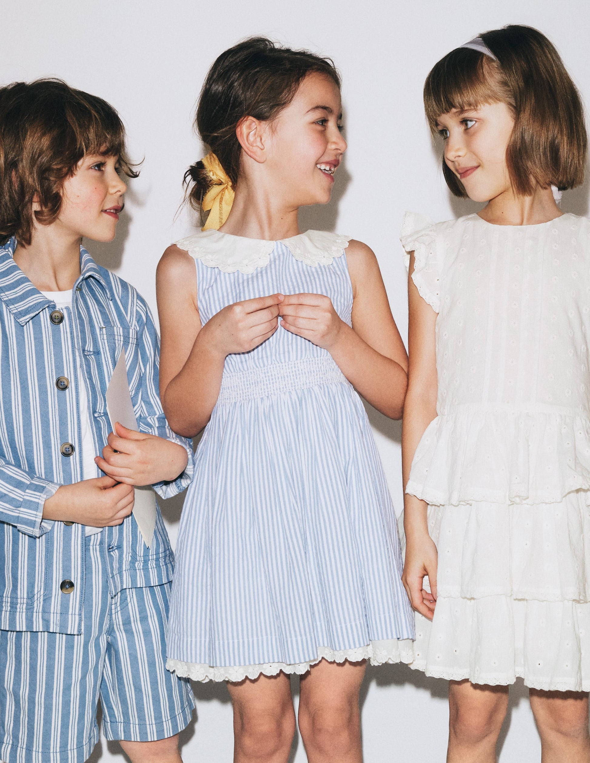Nostalgic Broderie Dress-Salt Blue Ticking Stripe-4