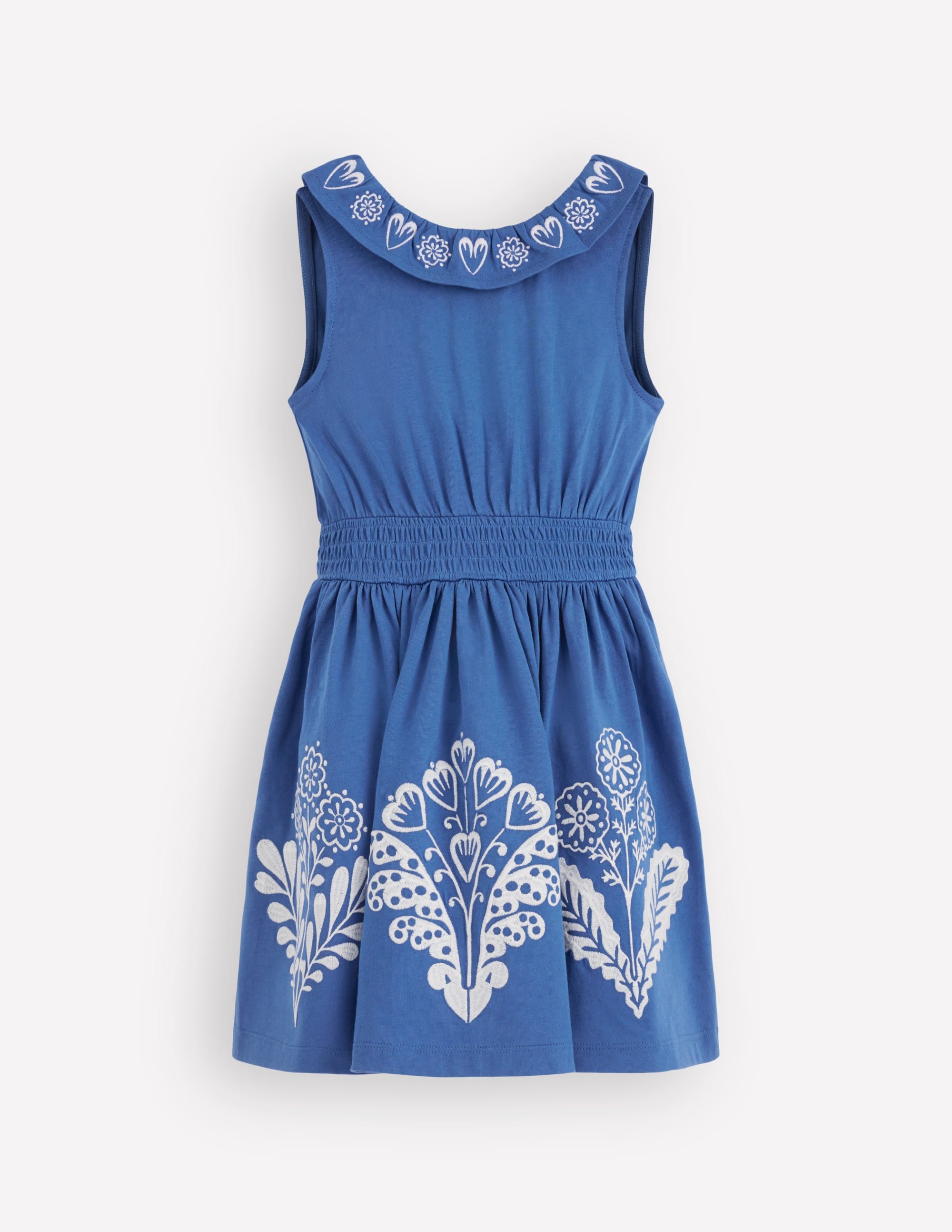 Embroidered V - back dress - Bright Blue Embroidery | Boden USA
