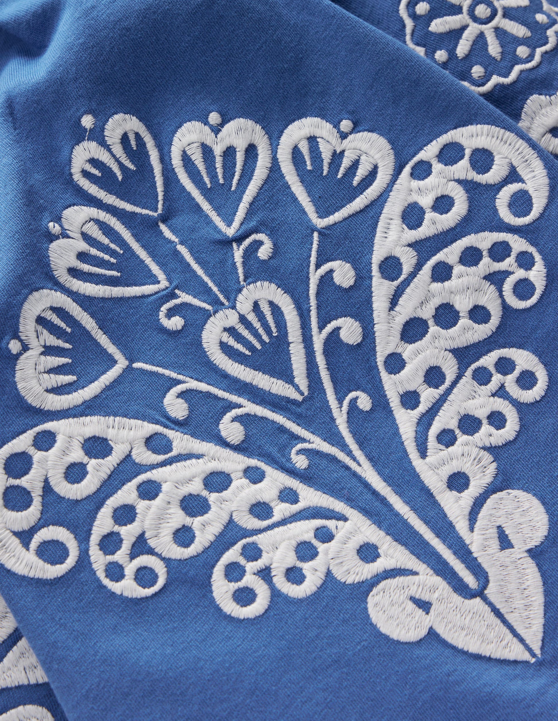 Embroidered V-back dress-Bright Blue Embroidery-5