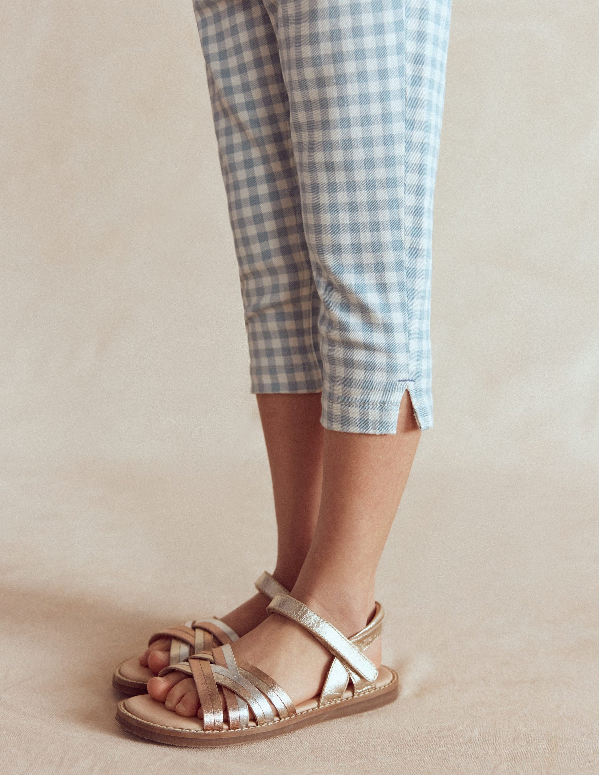 Capri Pants-Blue Gingham-2