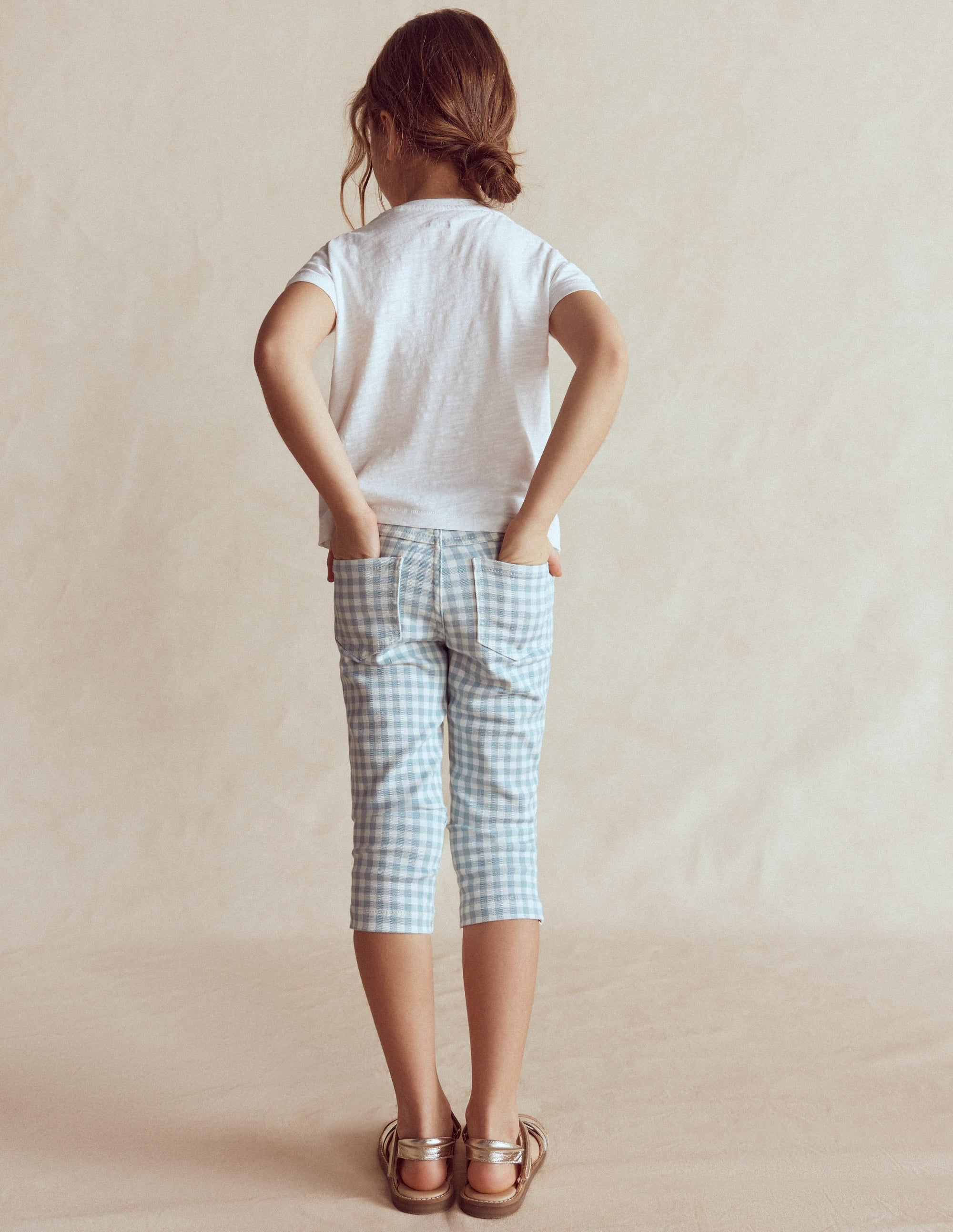 Capri Pants-Blue Gingham - Image 3