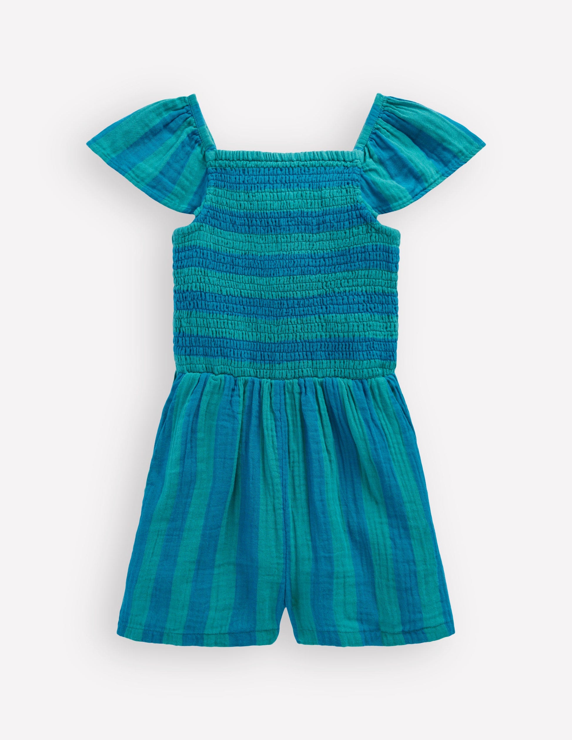 Double Cloth Playsuit-Aurora Blue Stripe-3