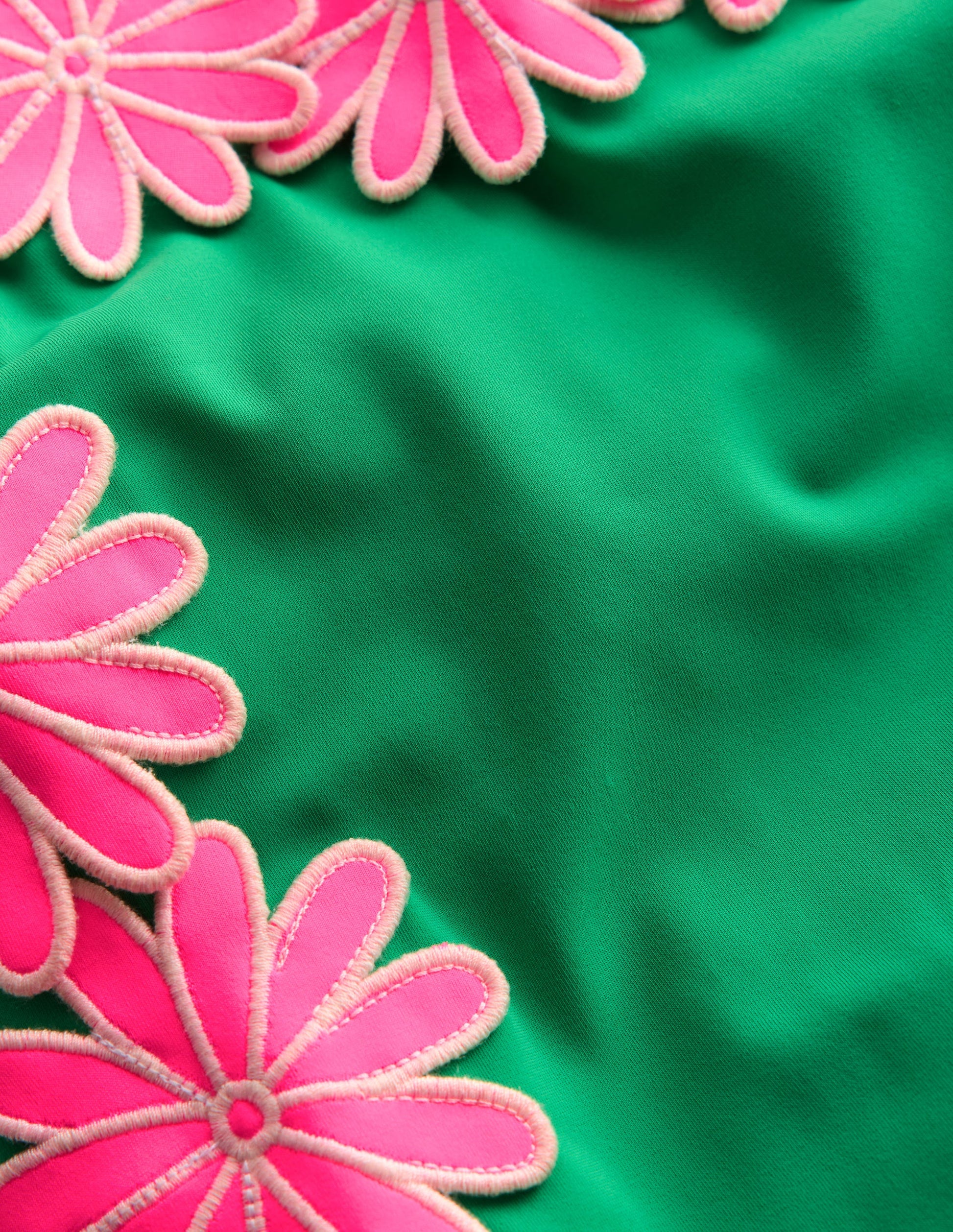Appliqué Swimsuit-Pea Green/Sorbet Pink Daisy-4