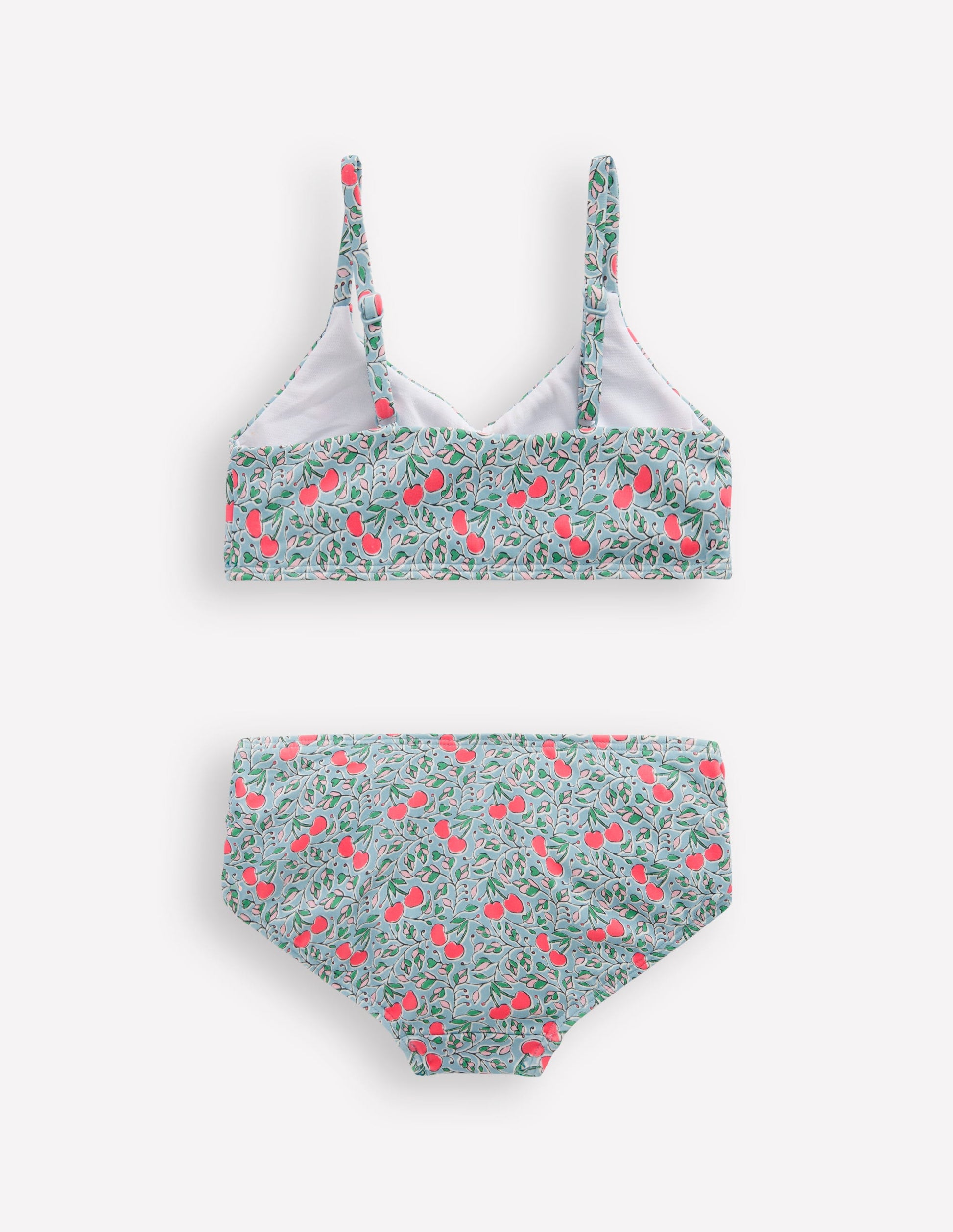 Ruched Bikini-Misty Blue Cherry Vine-2
