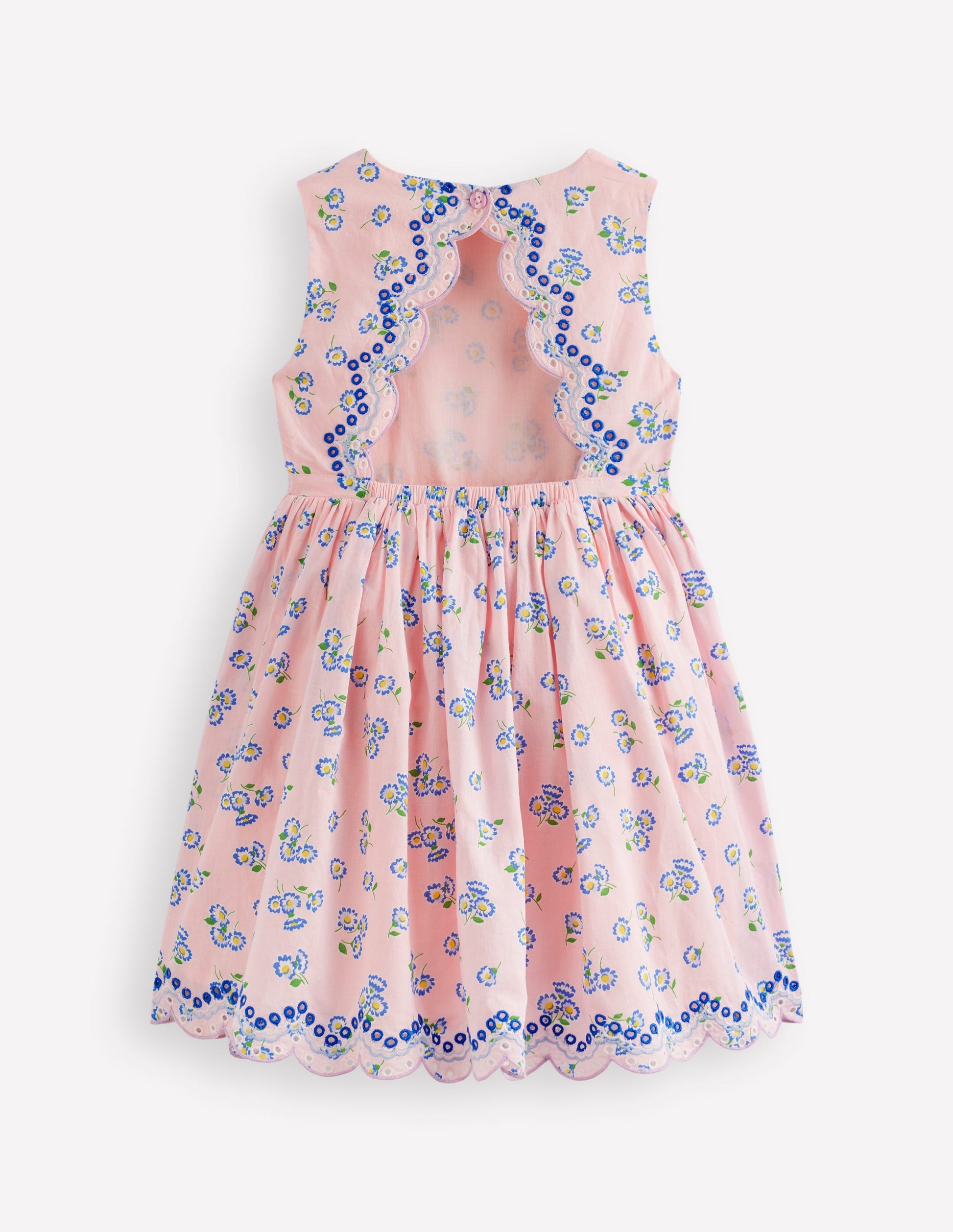 Broderie Back Detail Dress-Chalk Pink Ditsy-2