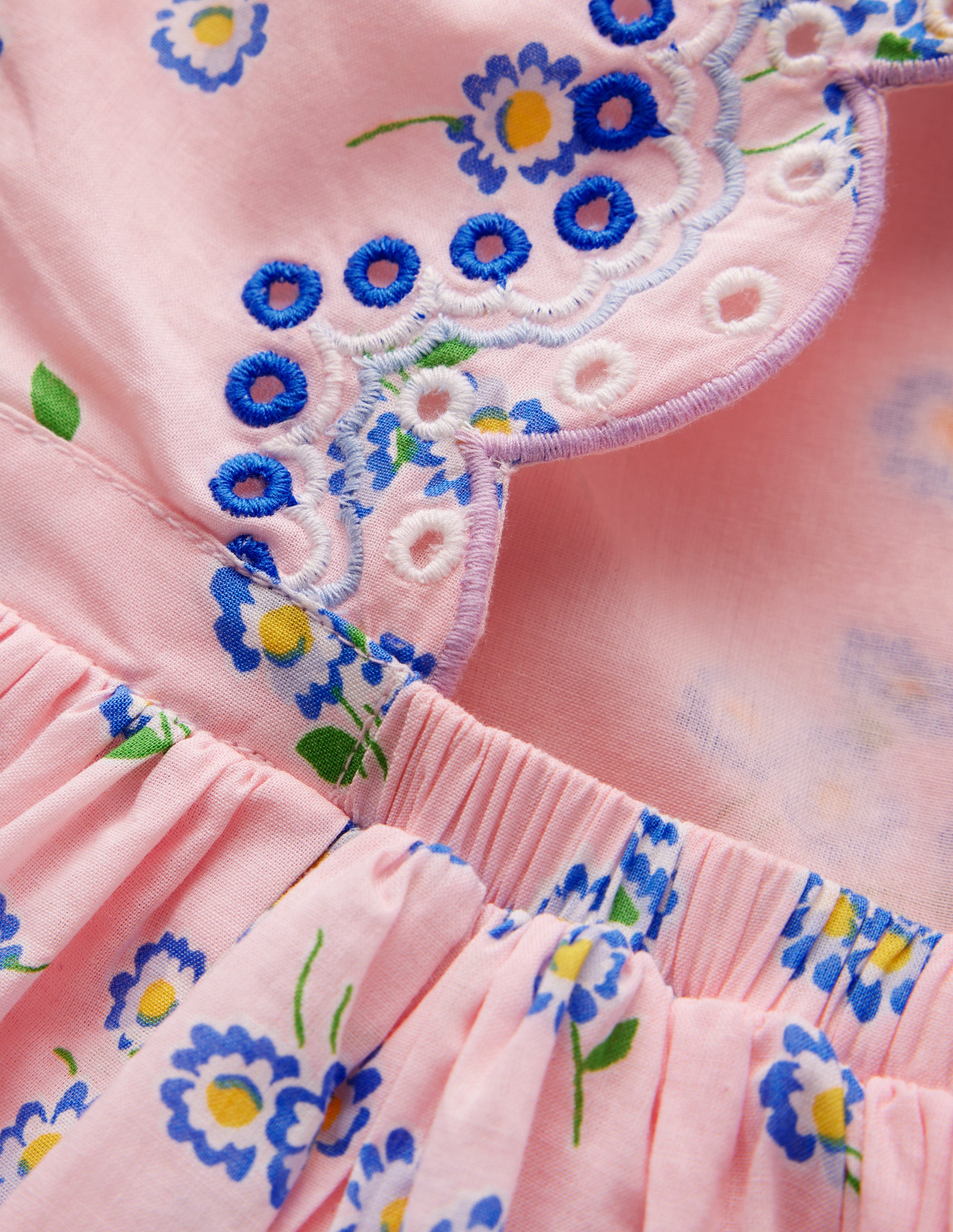 Broderie Back Detail Dress-Chalk Pink Ditsy | Boden USA
