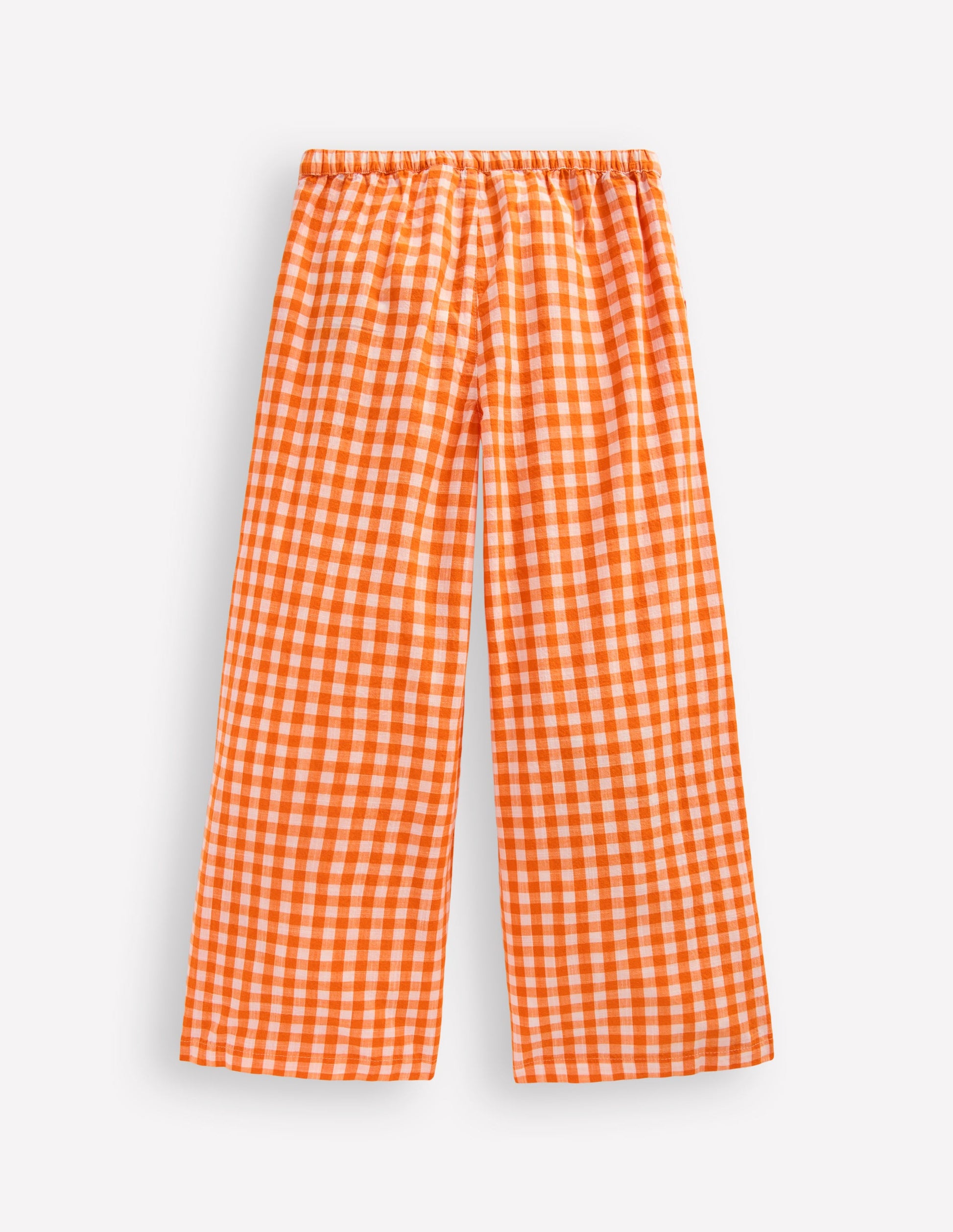 Wide Leg Pants-Orange/Ivory Gingham-2