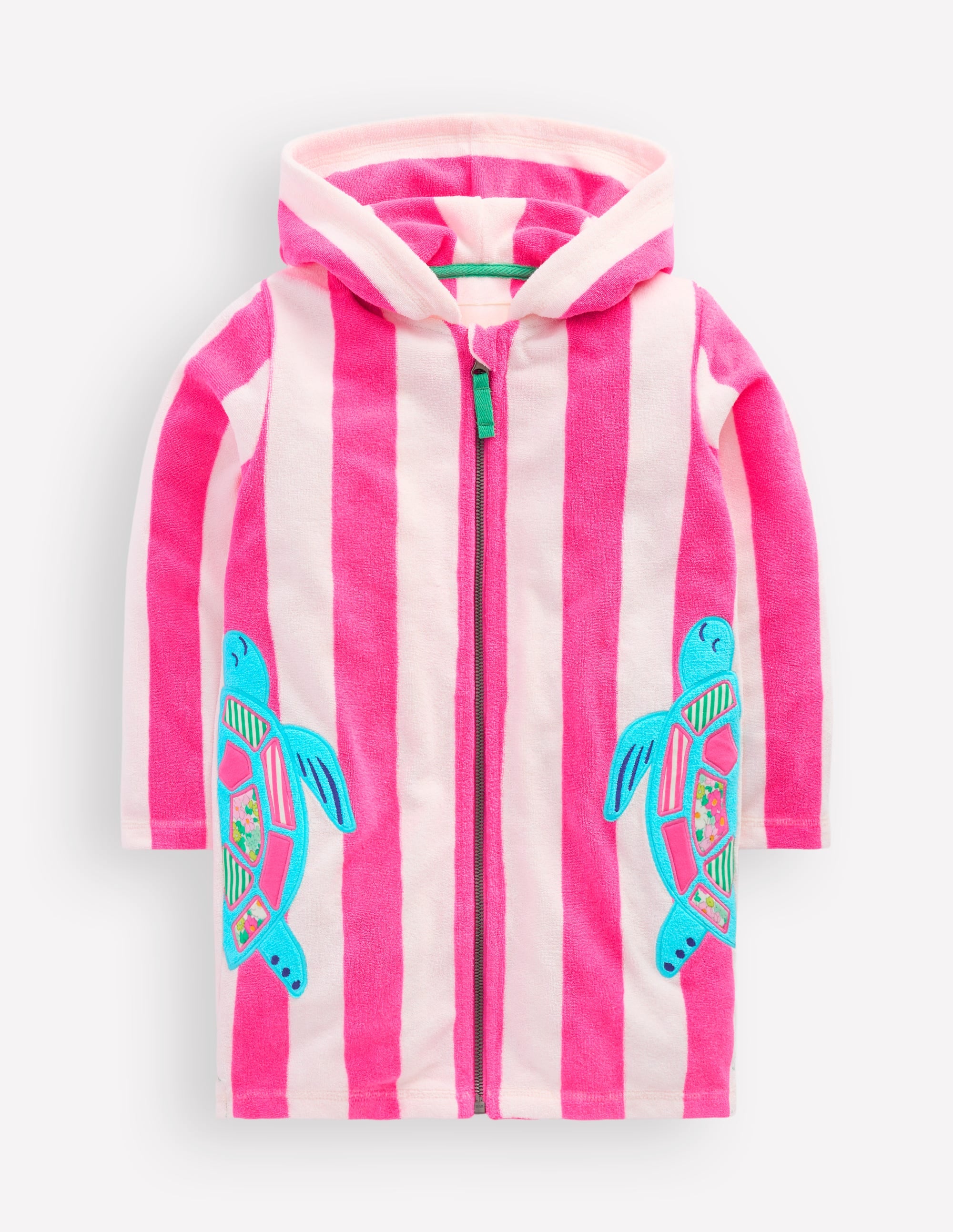 Fun Romie Towelling Zip - Up - Sorbet Pink Turtles | Boden USA
