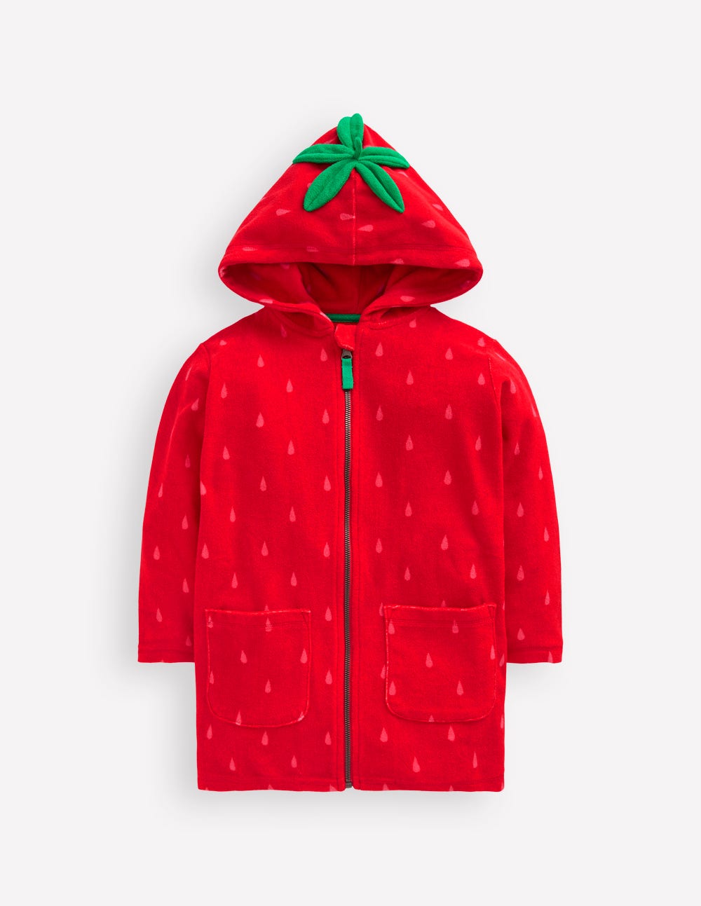 Fun Romie Towelling Zip-Up-Strawberry Tart Red-1