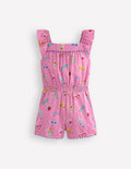 Ciara Pom Trim Jersey Romper-Formica Pink Holiday