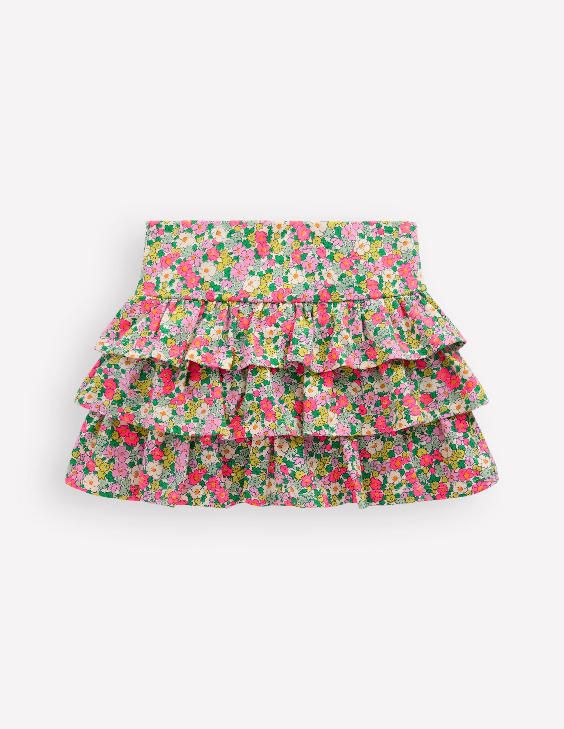 Frill Jersey Skort-Multi Summer Flowerbed-2