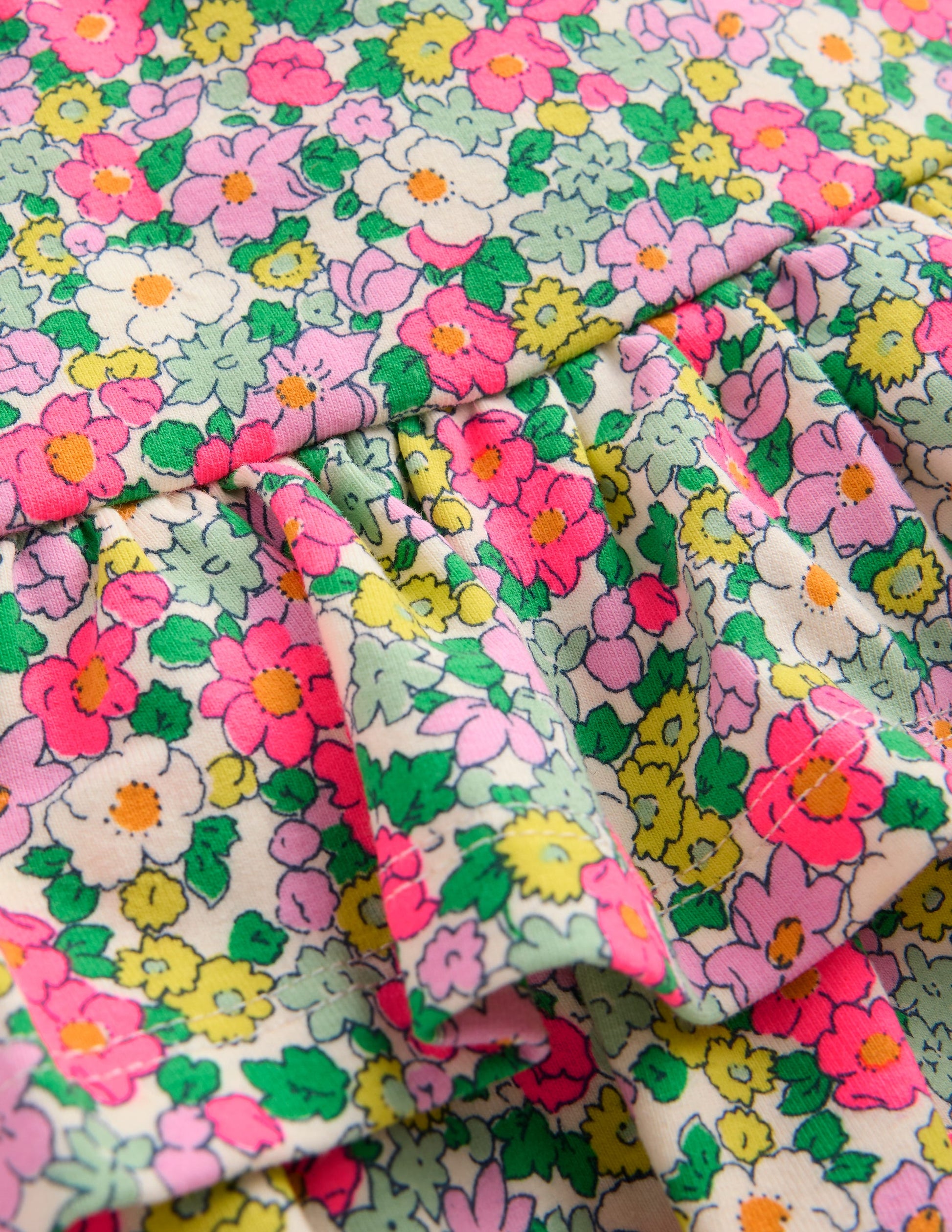 Frill Jersey Skort-Multi Summer Flowerbed-3