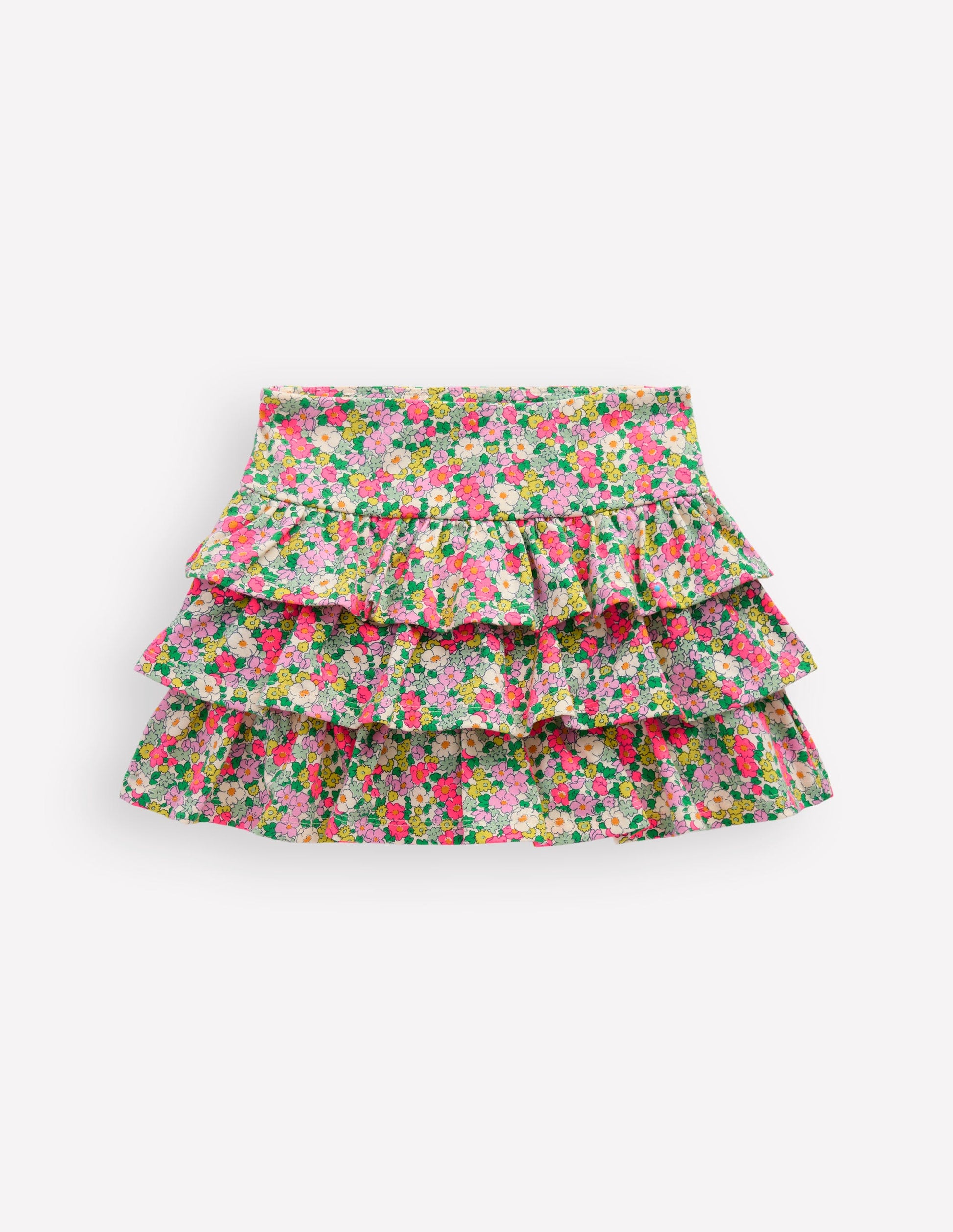 Frill Jersey Skort-Multi Summer Flowerbed-1