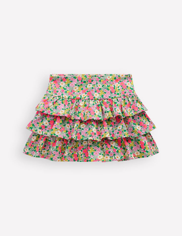 Frill Jersey Skort-Multi Summer Flowerbed