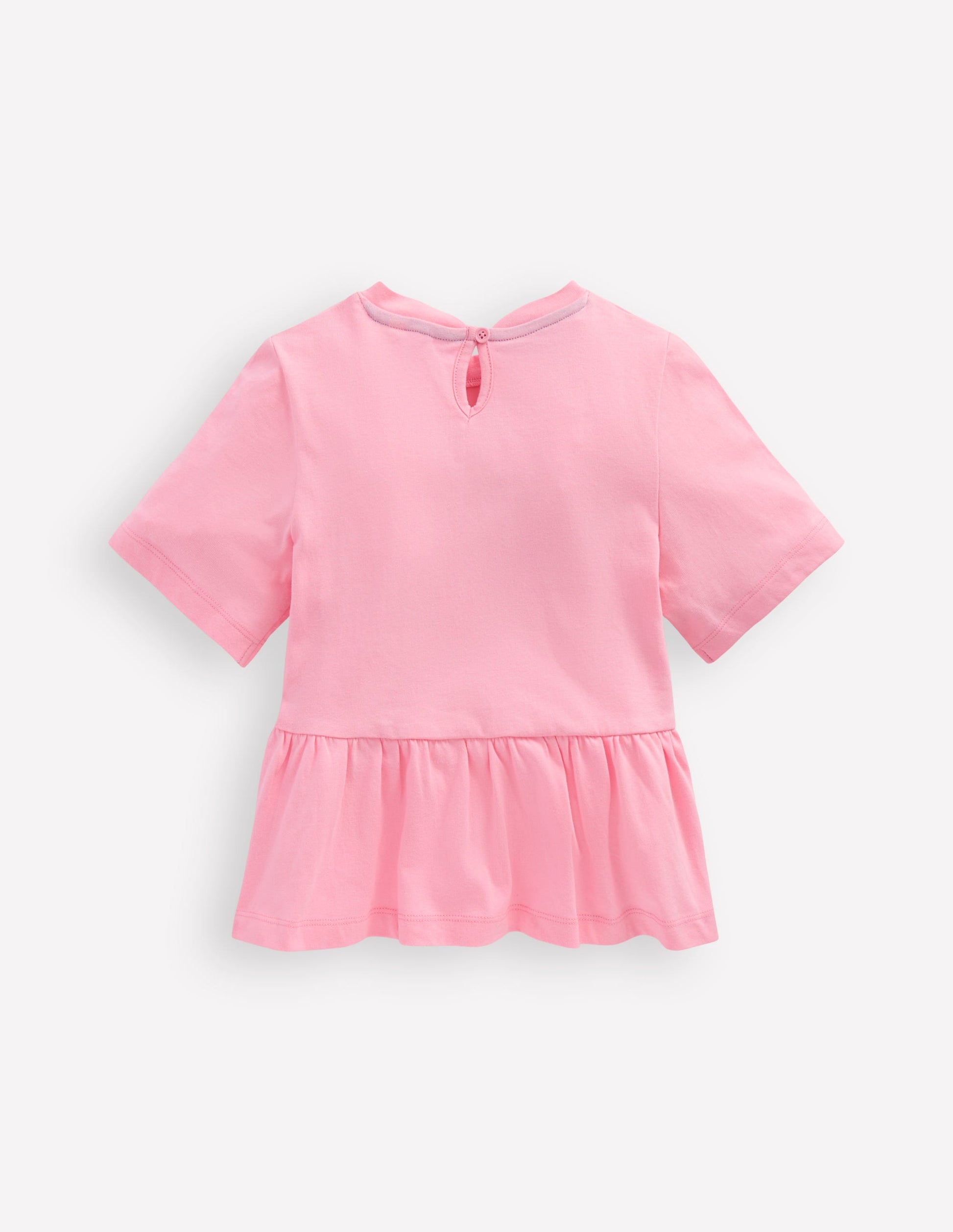 Short Sleeve Peplum Top-Pink-2