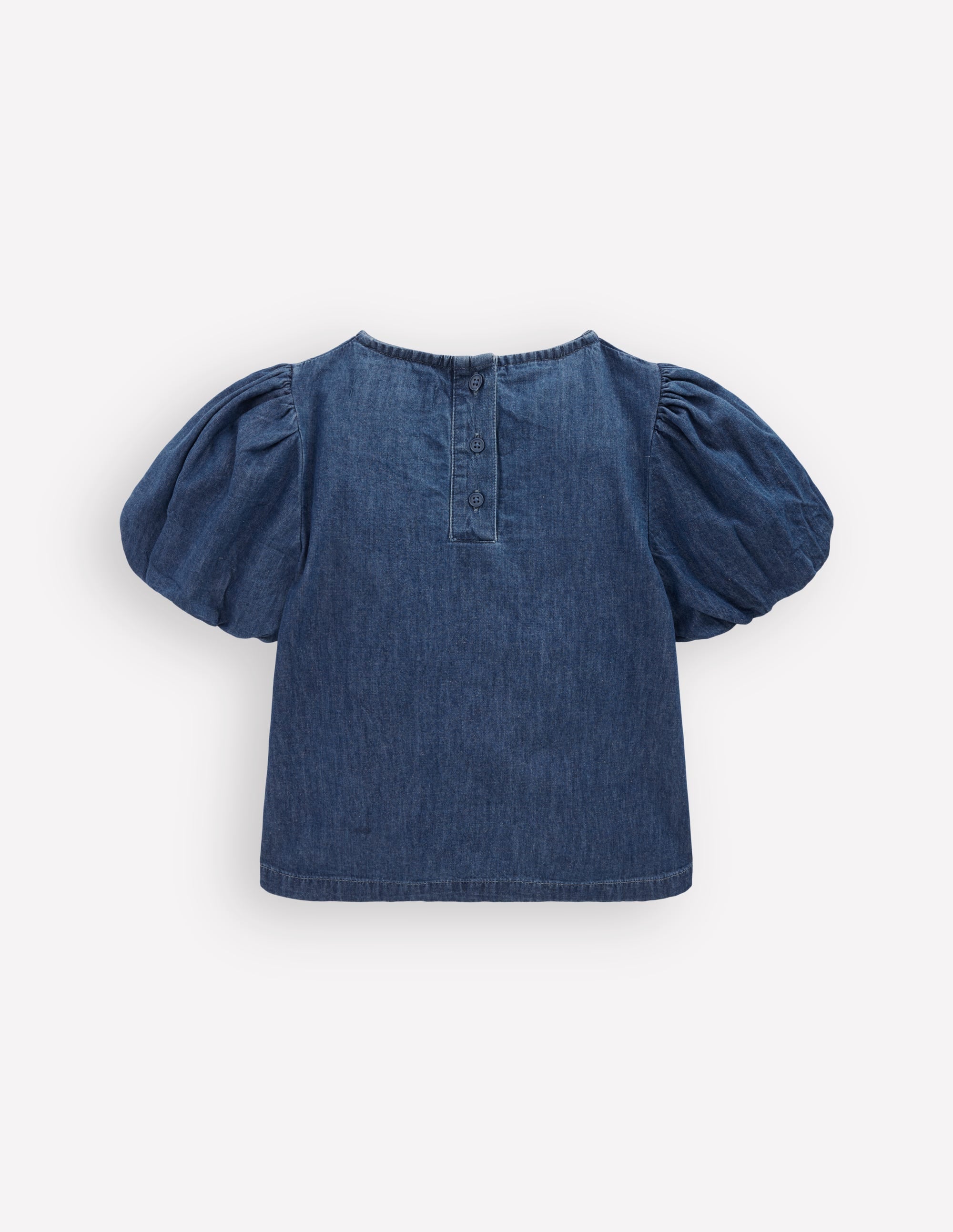 Bow Front Woven Top-Chambray - Image 4