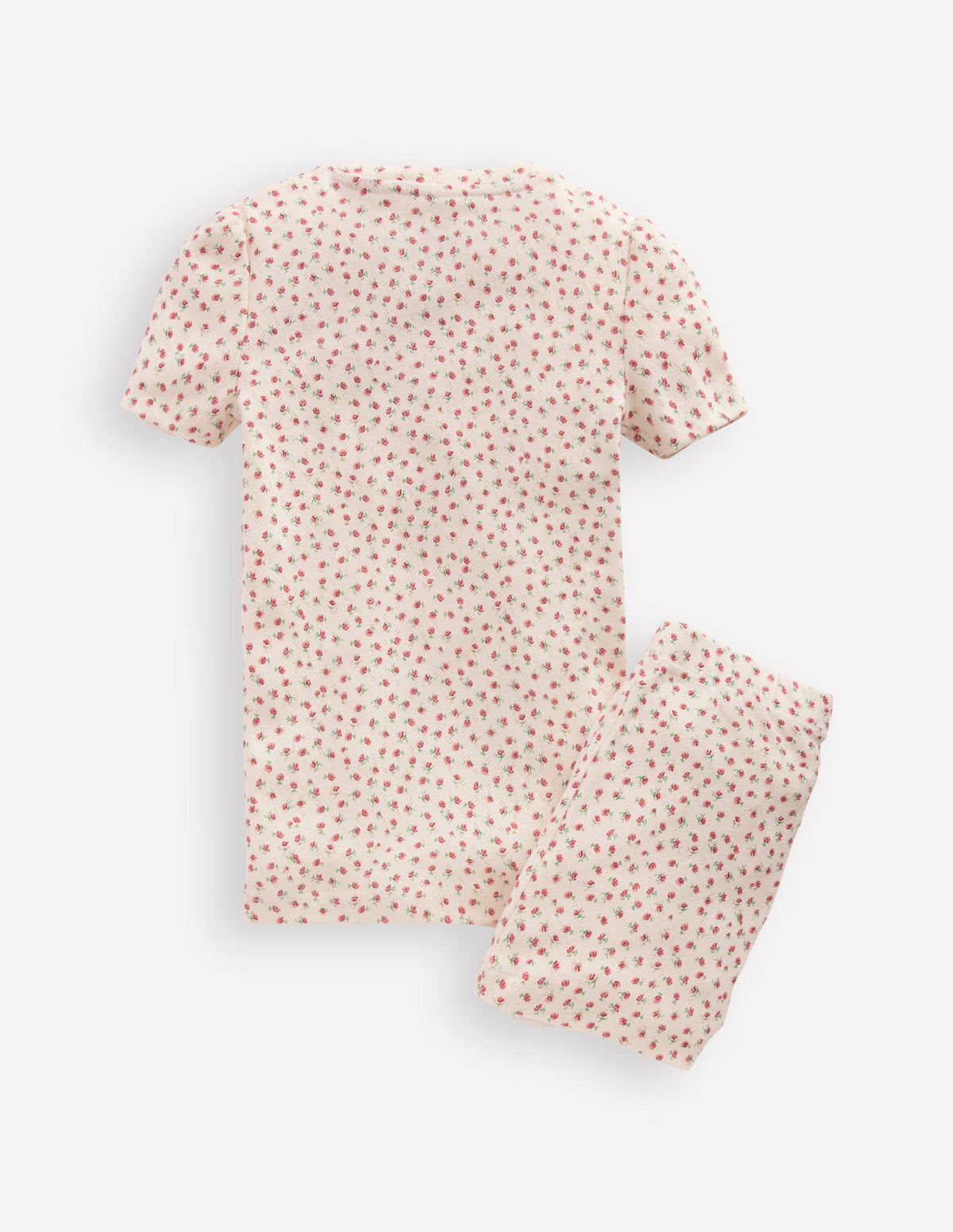 Snug Fit Pointelle Pyjamas-Soft Ivory Floral - Image 2