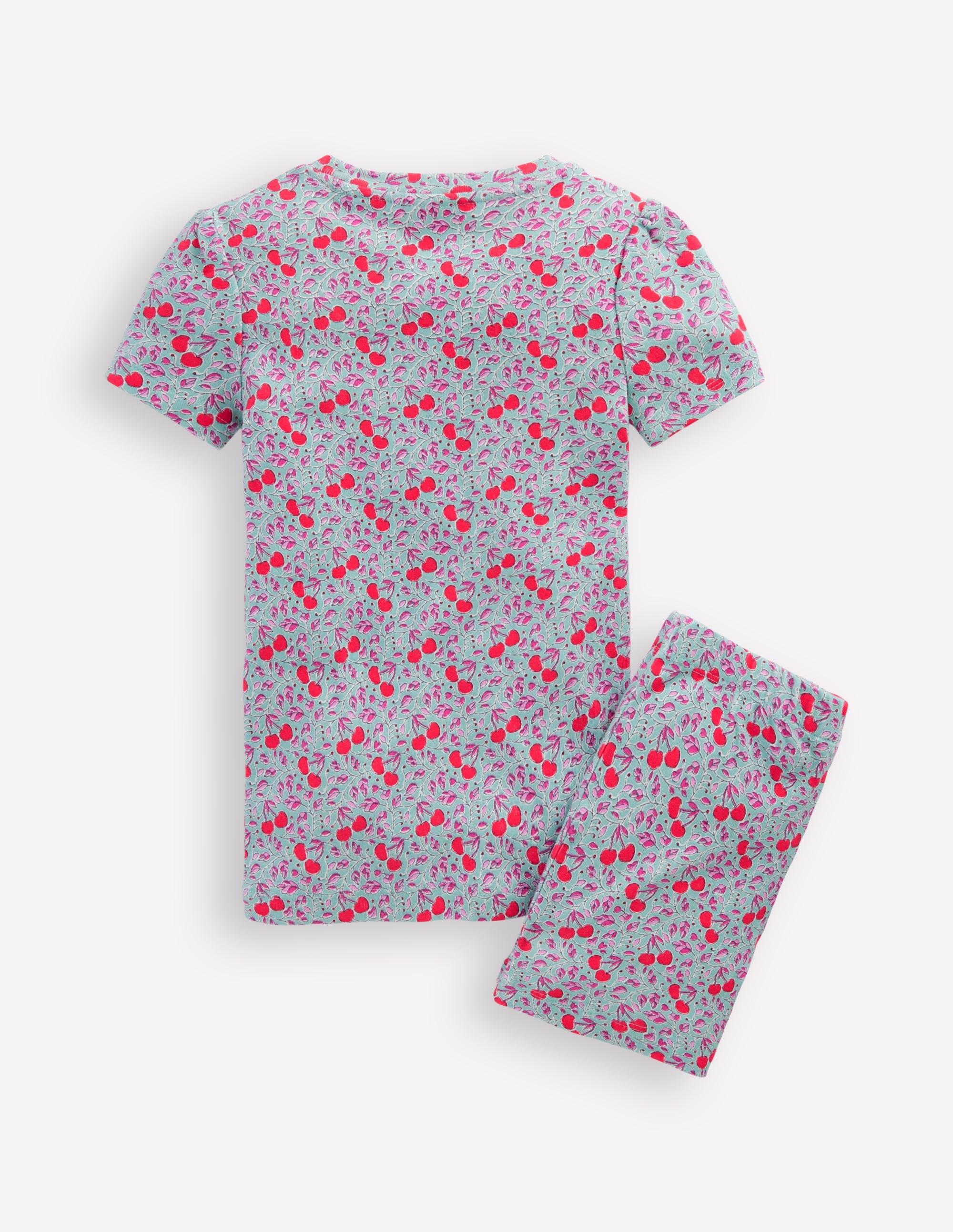 Snug Fit Pointelle Pyjamas-Cherry Orchard - Image 2