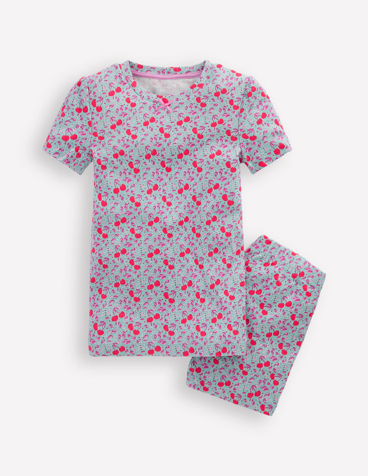 Snug Fit Pointelle Pyjamas-Cherry Orchard