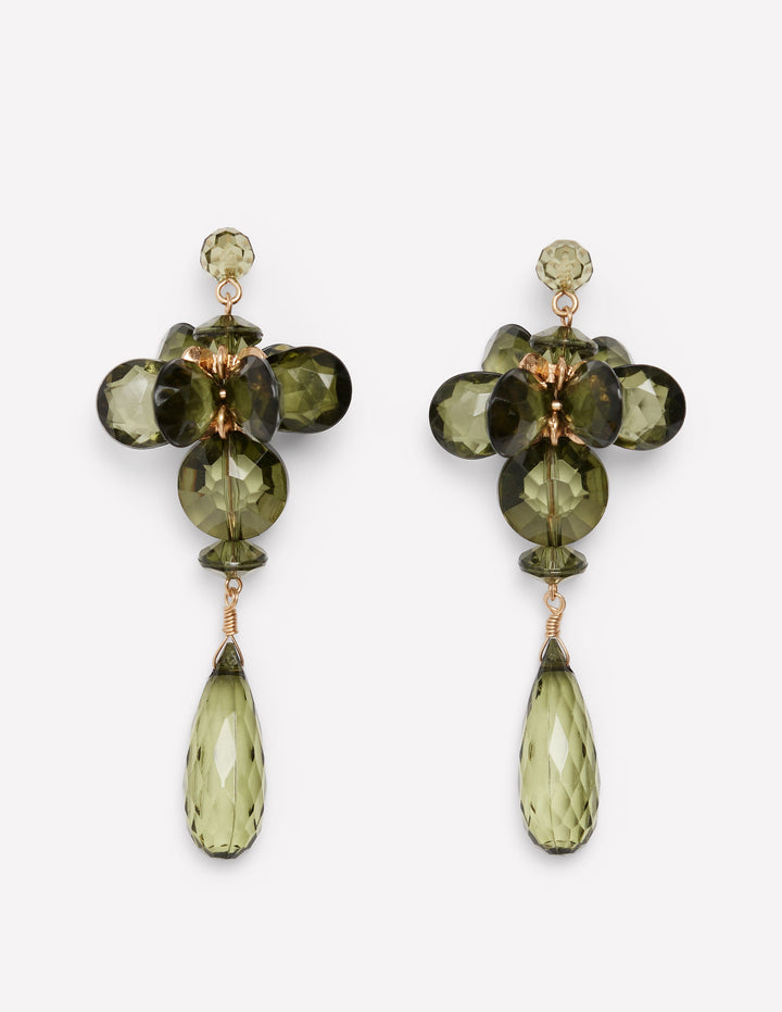 Chandelier Earrings-Green