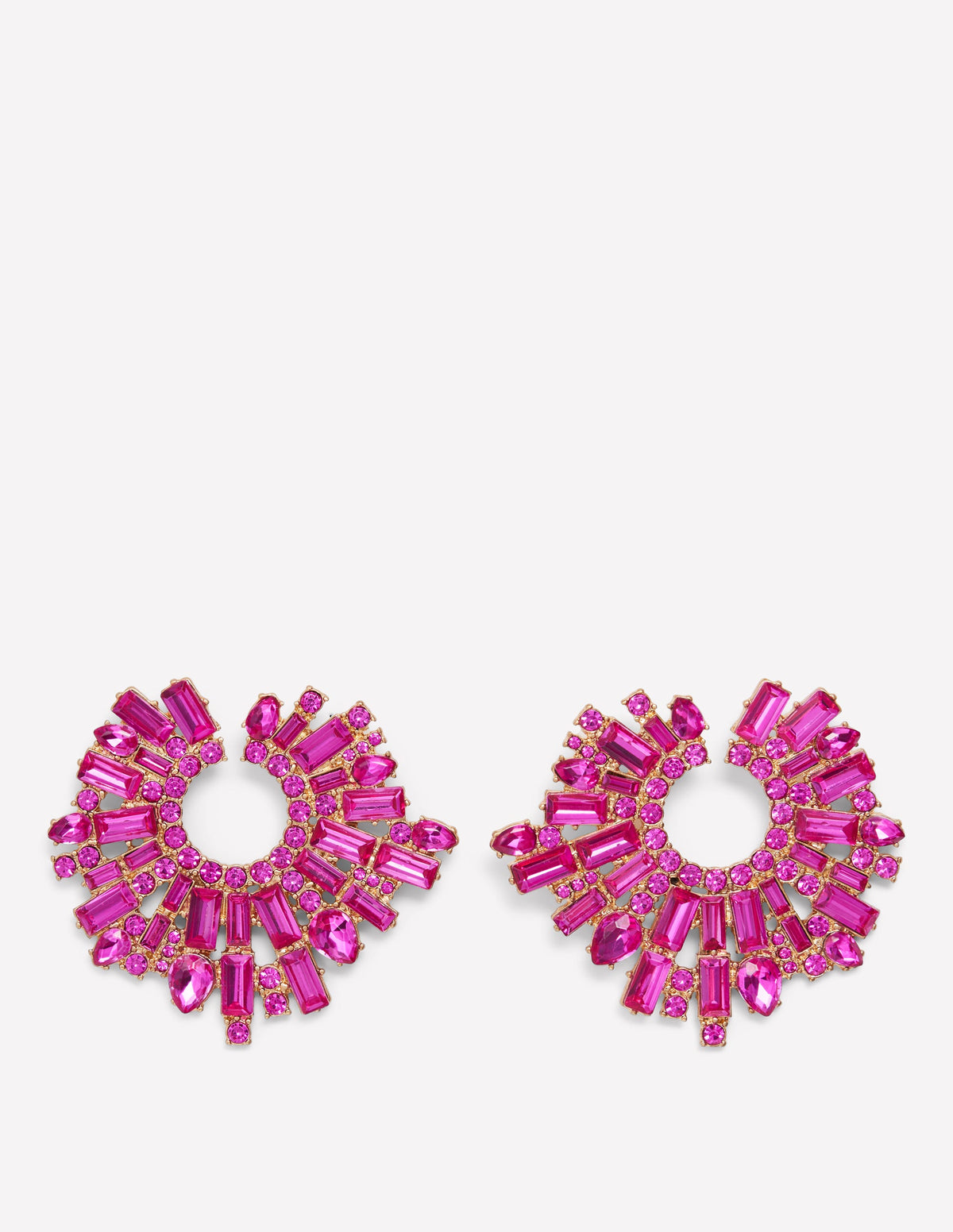 Jewel Garland Earrings-Pink - Image 1